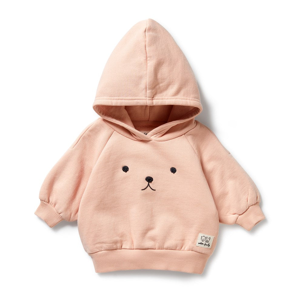 Soft Blush Pink Organic Cotton Hooded Sweatshirt for Women - Cozy Pullover Hoodie for Lounge, Yoga & Casual Wear