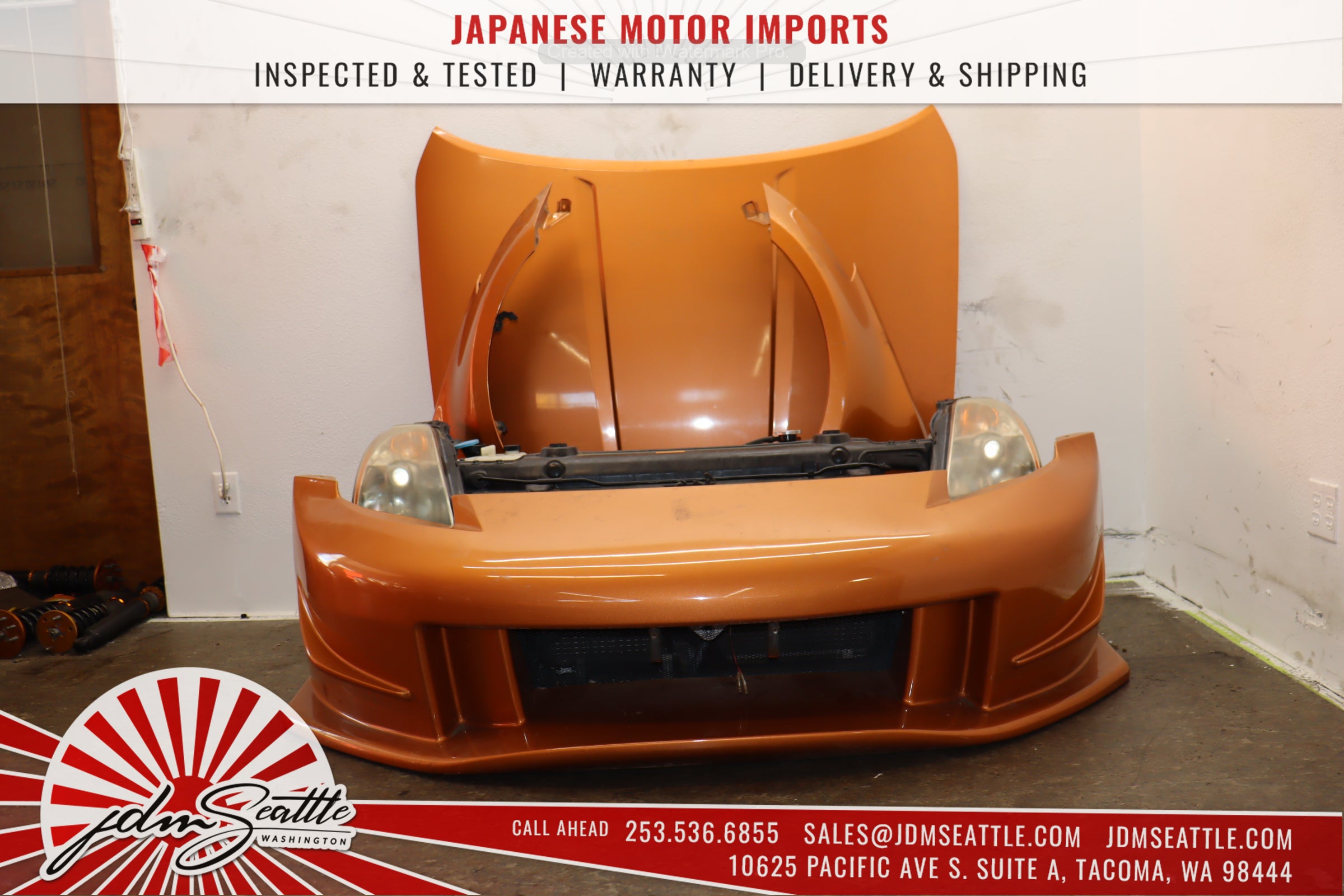 JDM 03-05 Nissan 350Z/Z33 Orange Complete Front End Conversion Body Kit - Upgrade Your Ride for Street Racing & Car Shows