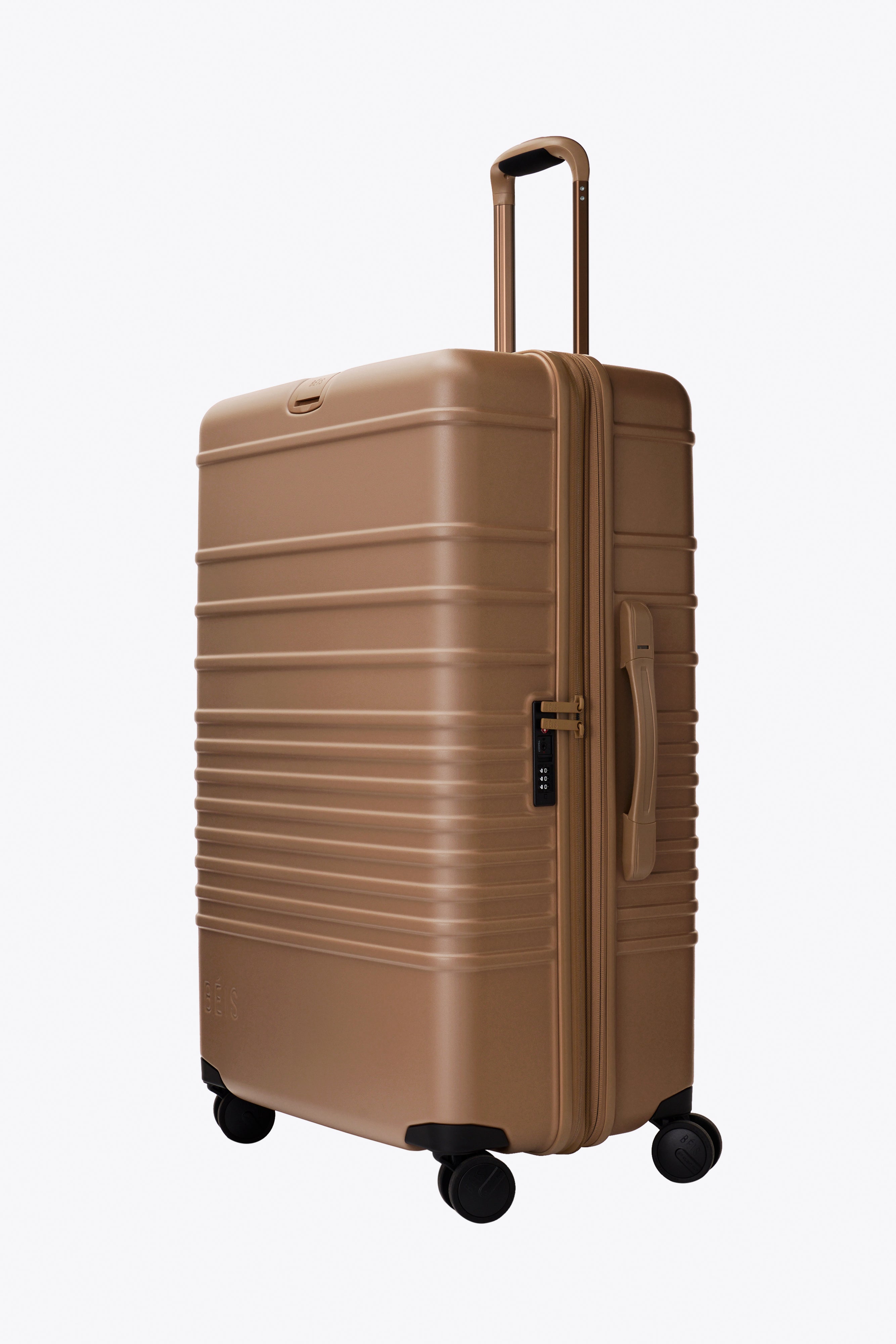 Large Check-In Roller Suitcase in Camel Color - Spacious Luggage for Travel, Business Trips & Vacations | Durable Wheels & Smooth Rolling Design