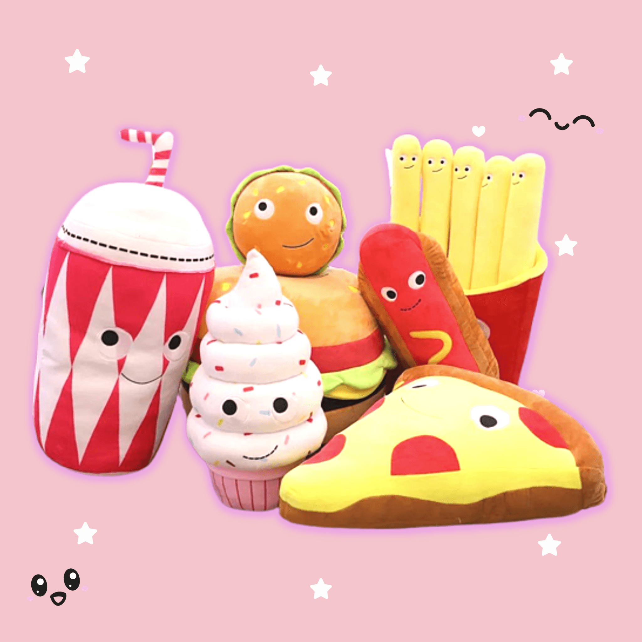 Cute Stuffed Foodie Friends Plush Toys - Adorable Kawaii Animal Plushies with Food Theme | Perfect for Kids Gifts, Room Decor & Cuddling