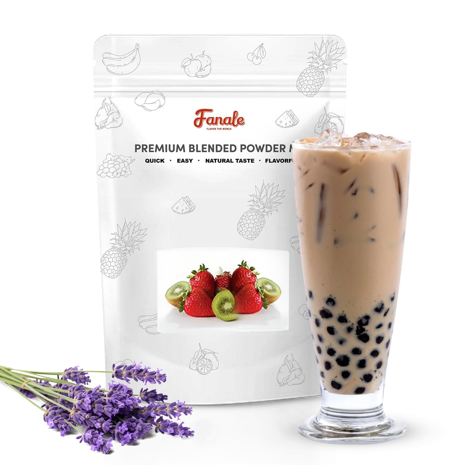 Premium Lavender Bubble Tea Powder for Boba & Milk Tea | 2.2lb Bulk Instant Flavoring Powder for Baking, Smoothies, Desserts & Drinks | Vegan & Gluten-Free Boba Tea Mix | Perfect for Home Cafes, Tea Shops & DIY Drinks