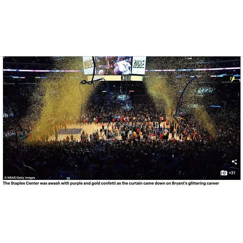 Authentic Kobe Bryant Final Lakers Game Used Confetti & Season Ticket Collage Framed Memorabilia #D/248 - Perfect for Sports Collectors & Lakers Fans Display