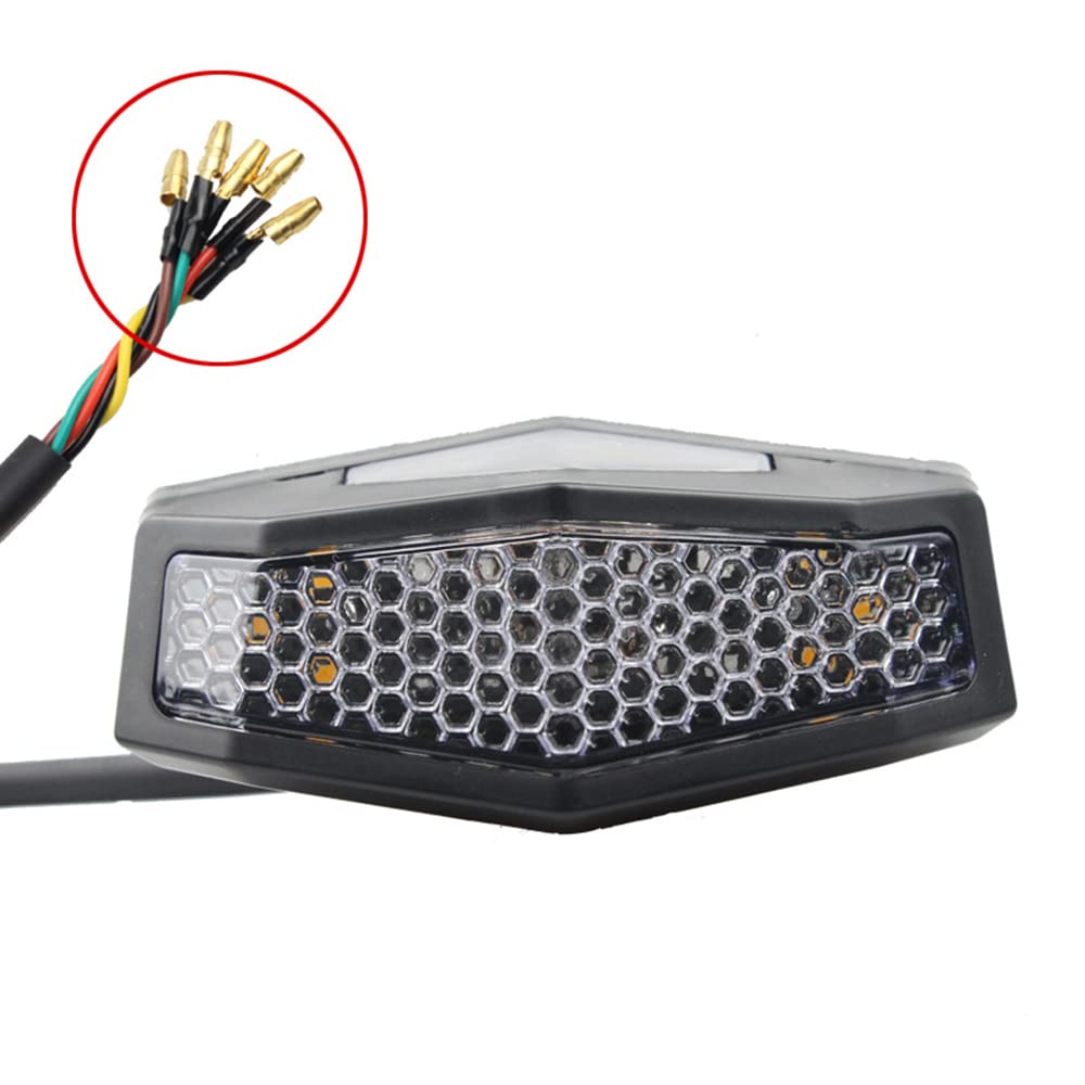 12V LED Universal Motorcycle Integrated Brake Tail Light with Turn Signals & License Plate Lamp - Compatible with Honda, Street Bikes & Scooters - Perfect for Night Riding, Safety Enhancement & Custom Builds