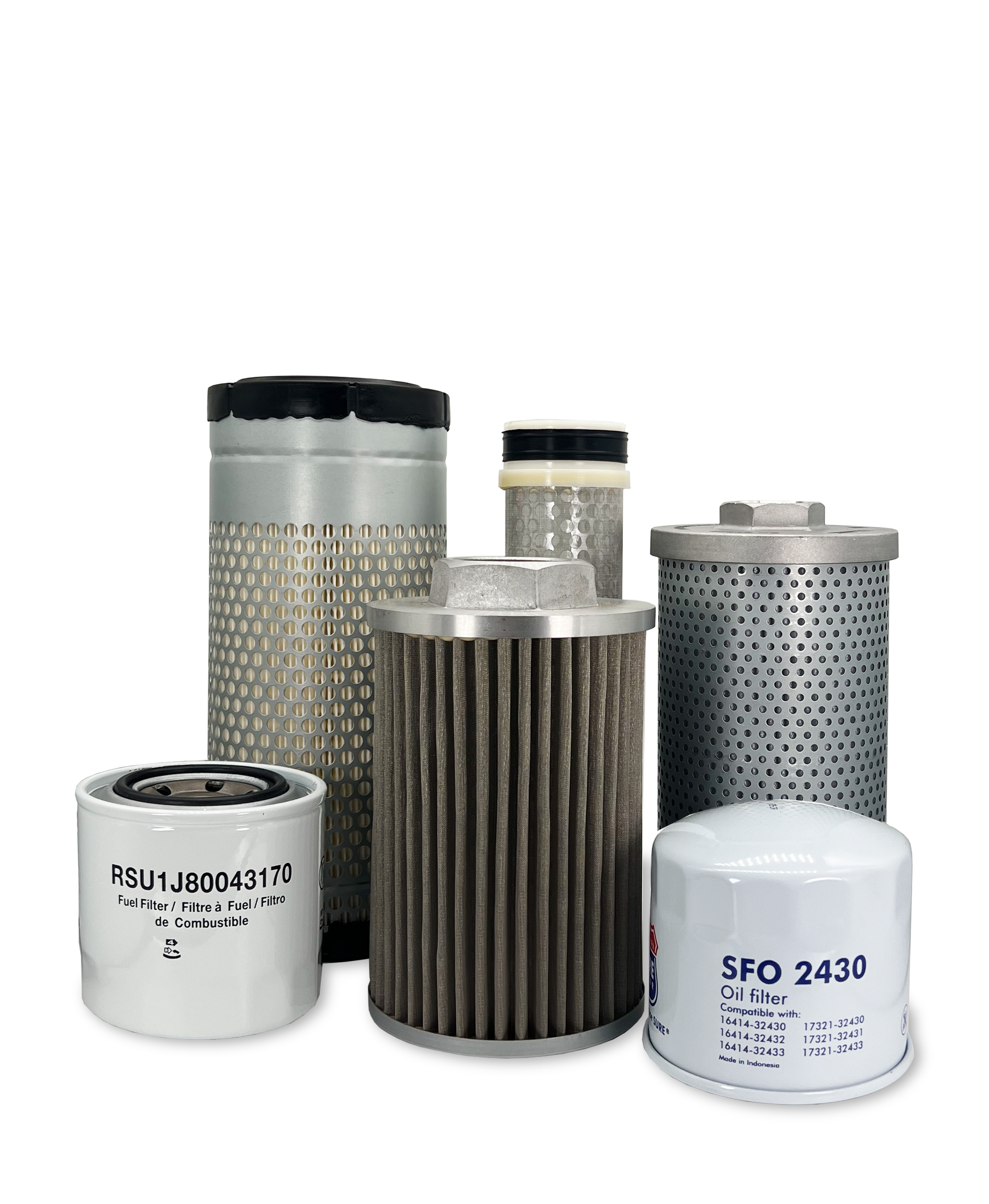 HERO® Maintenance Filter Kit for Kubota U48-5 Excavator - Air, Oil & Fuel Filters Replacement - Heavy Duty Construction Equipment Parts for Excavator Maintenance & Tune-Up