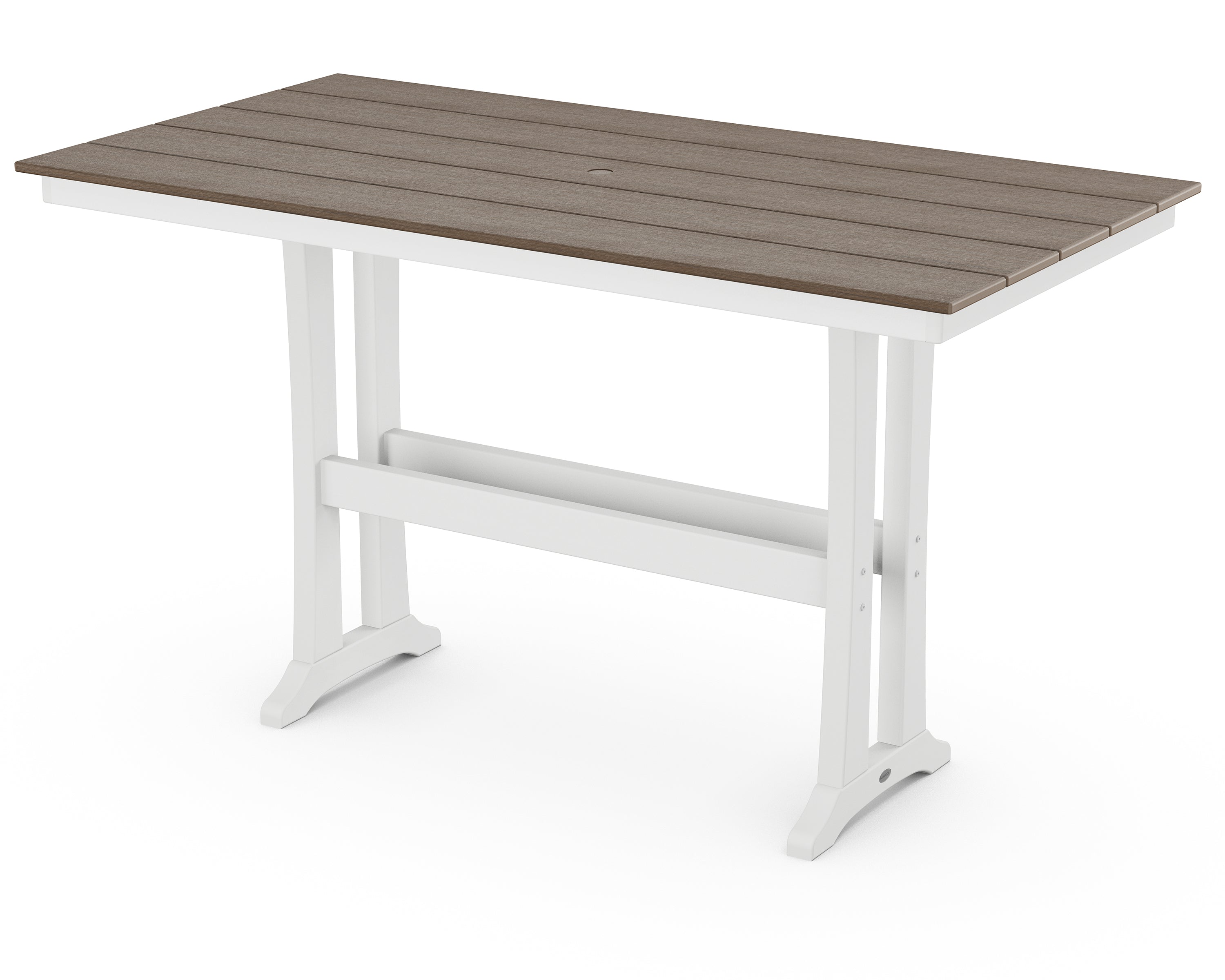 POLYWOOD Farmhouse Trestle Bar Table 37 x 72 Inch - Rustic Outdoor Dining Table for Patio, Backyard & Garden Entertaining