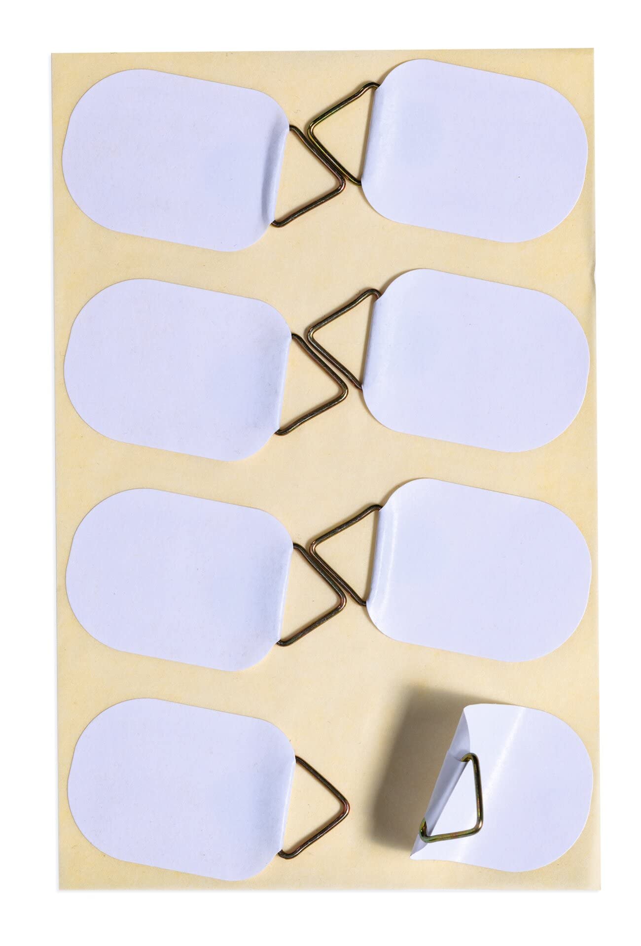 HERMA 5753 Self-Adhesive Picture Hangers - 8 Pack (26x35mm) - White Linen Texture Paper - 100g Load Capacity - Permanent Adhesive for Photos, Posters & Artwork - Perfect for Home, Office & Gallery Displays