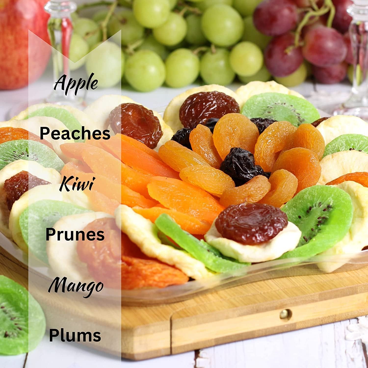 Premium Dried Fruit Gift Basket Set - 3-in-1 Bamboo Wood Box with Assorted Healthy Snacks - Perfect for Holidays, Corporate Gifts & Housewarming Presents