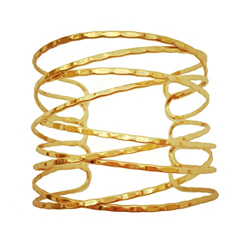 OCTCHOCO Simple Gold Swirl Arm Cuff Fashion Bracelet - Adjustable 2.8