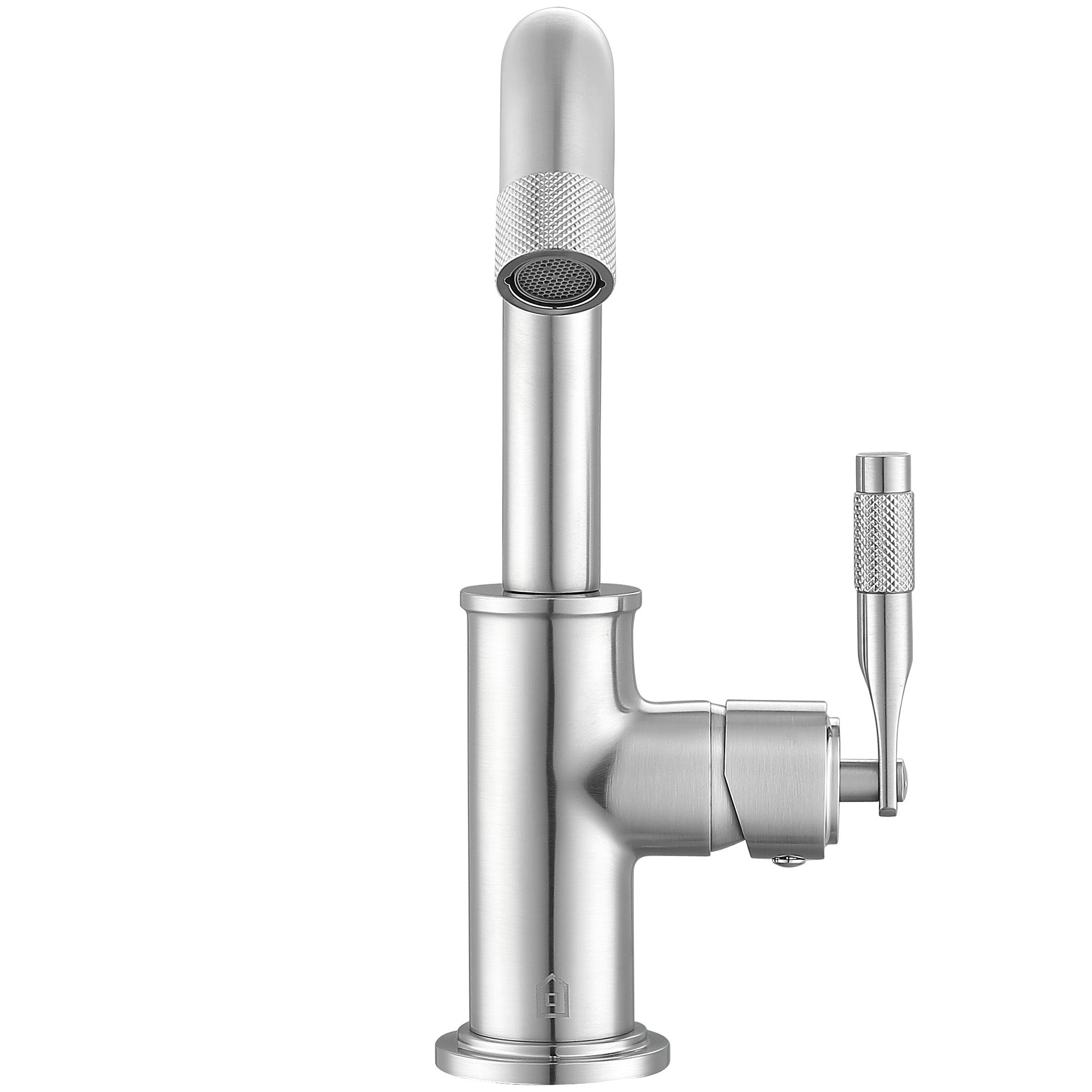 Ancona Industria Series Single Lever Bathroom Faucet in Brushed Nickel - Modern Water-Saving Bathroom Sink Faucet for Home & Hotel Use