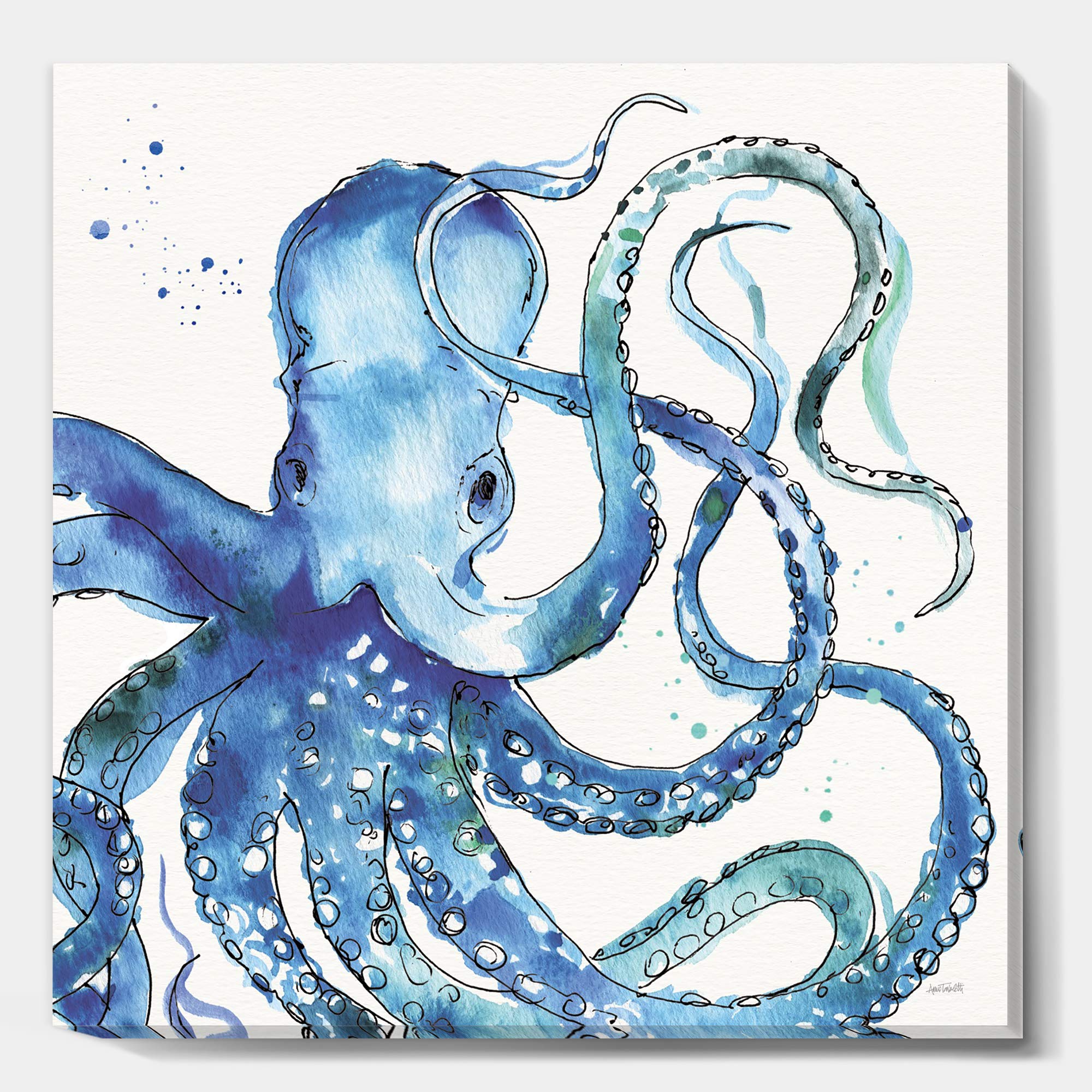 Designart Nautical & Coastal Canvas Wall Art - 'Blue Deep Sea VIII' Premium Ocean Painting, Beach Themed Canvas Print for Home Décor | Perfect for Living Room, Bedroom & Coastal Style Interiors