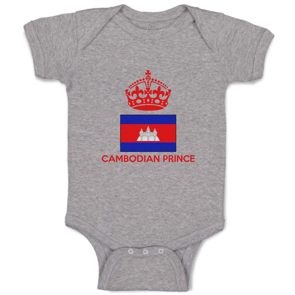 Custom Baby Bodysuit for Boys & Girls - Cambodian Prince Crown Design - Soft Cotton Infant Clothes for Newborns & Toddlers - Perfect for Birthday Parties, Photo Shoots & Special Occasions
