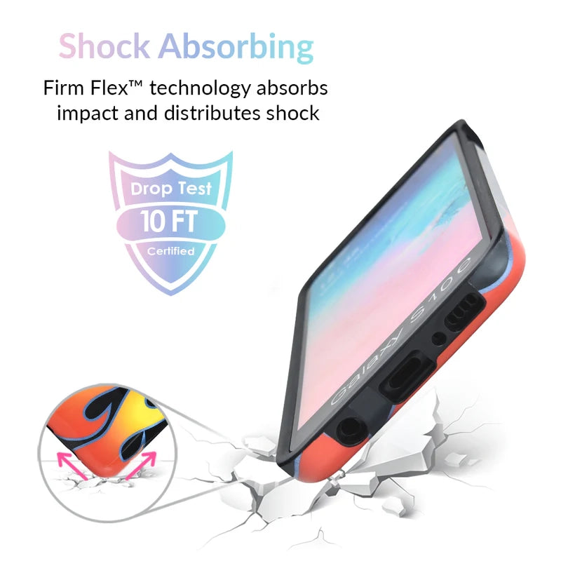 Blue Chrome Flames Samsung Galaxy Case - Protective Phone Cover for Galaxy S21/S22/S23 - Stylish & Durable Design for Everyday Use & Gaming