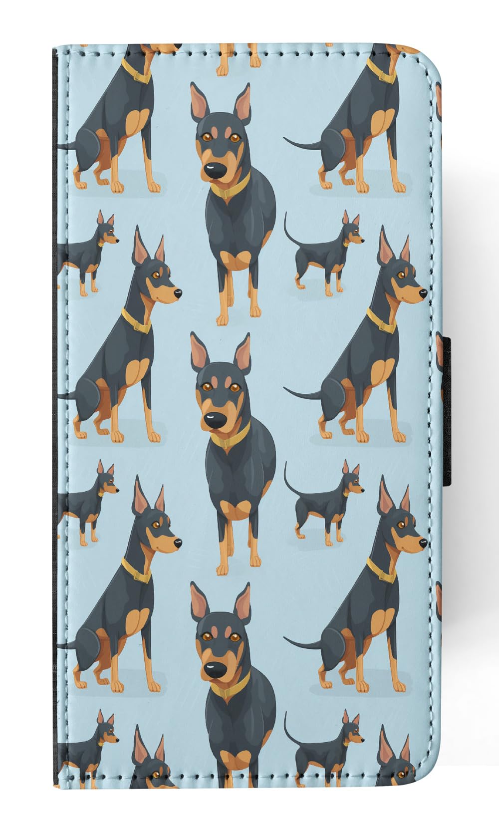 Doberman Pinscher Puppy Dog Pattern Faux Leather Flip Wallet Phone Case for Apple iPhone 14 Plus - Stylish Protective Cover for Everyday Use and Travel