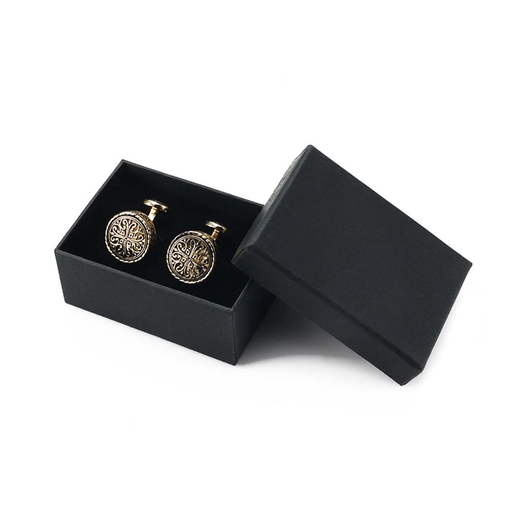 Vintage Gold Cufflinks for Men - Elegant Wedding & Formal Party Jewelry - One Size Fits All - Perfect for Weddings, Proms, and Business Events