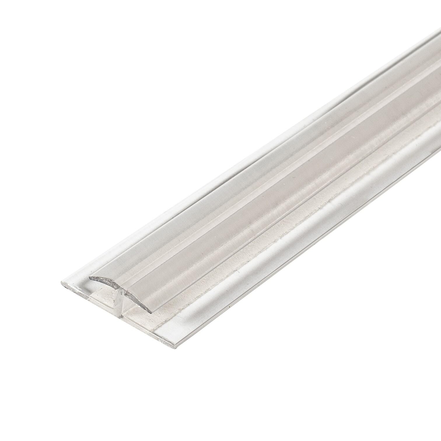 Outwater 1/8 Inch Clear Butyrate Plastic H Channel Moulding with Adhesive - 72 Inch Length (Pack of 10, 60 Feet Total) - Perfect for Display Case Dividers, Cabinet Organizers & Retail Shelving