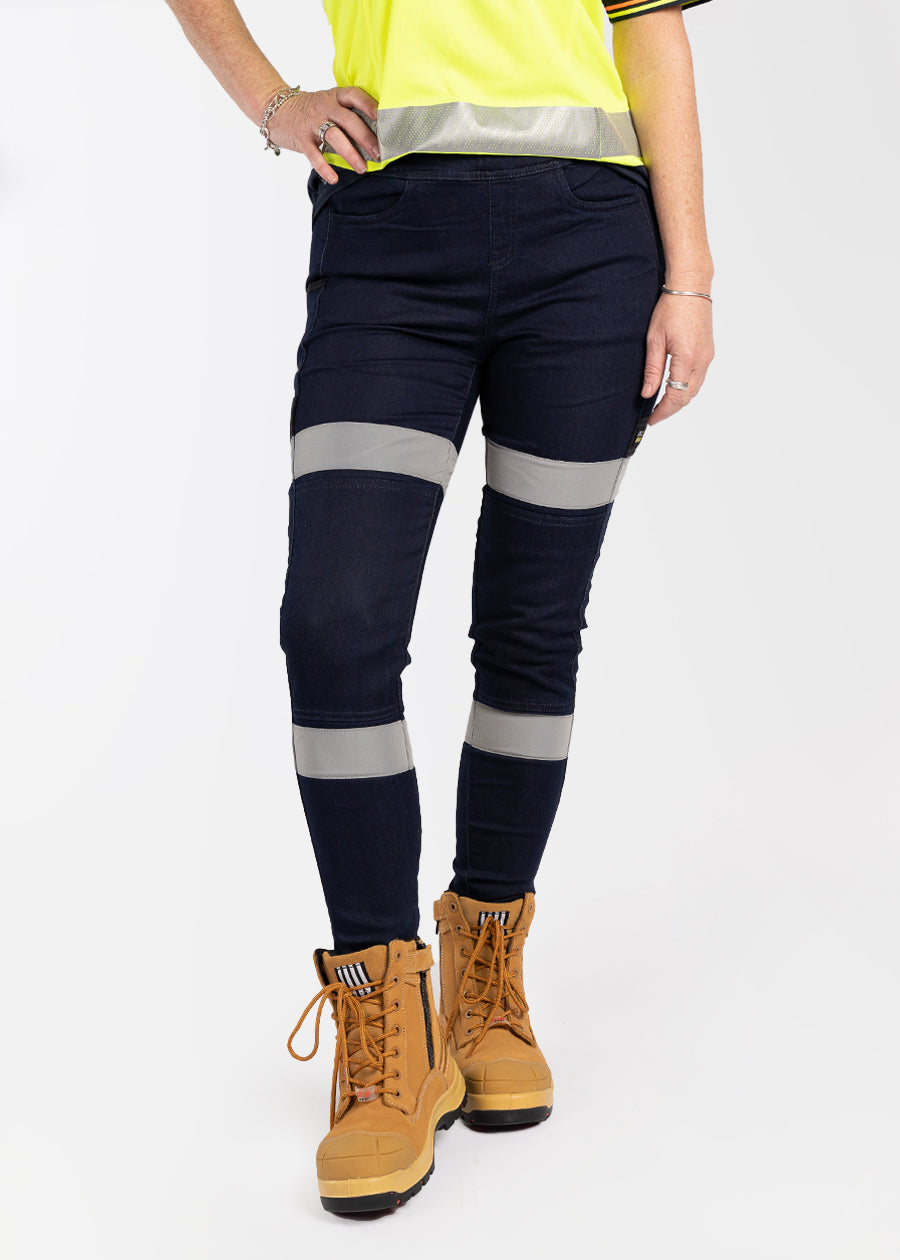 Flex and Move™ Women's BioMotion Taped Jeggings - High Stretch, Comfort Fit for Yoga, Running & Everyday Wear