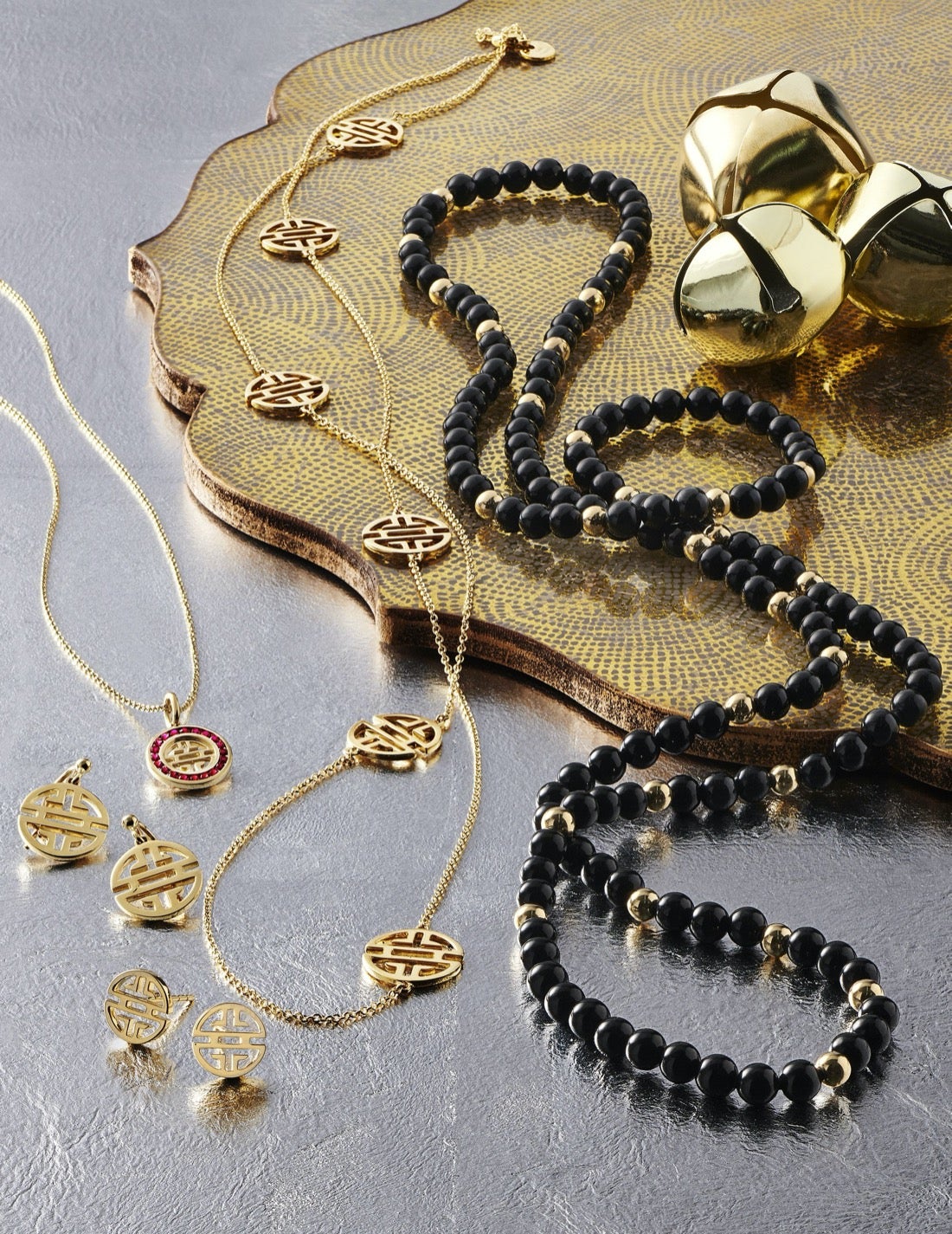 Elegant 6-Station Gold Longevity Necklace for Women - Perfect for Gifts, Weddings & Special Occasions