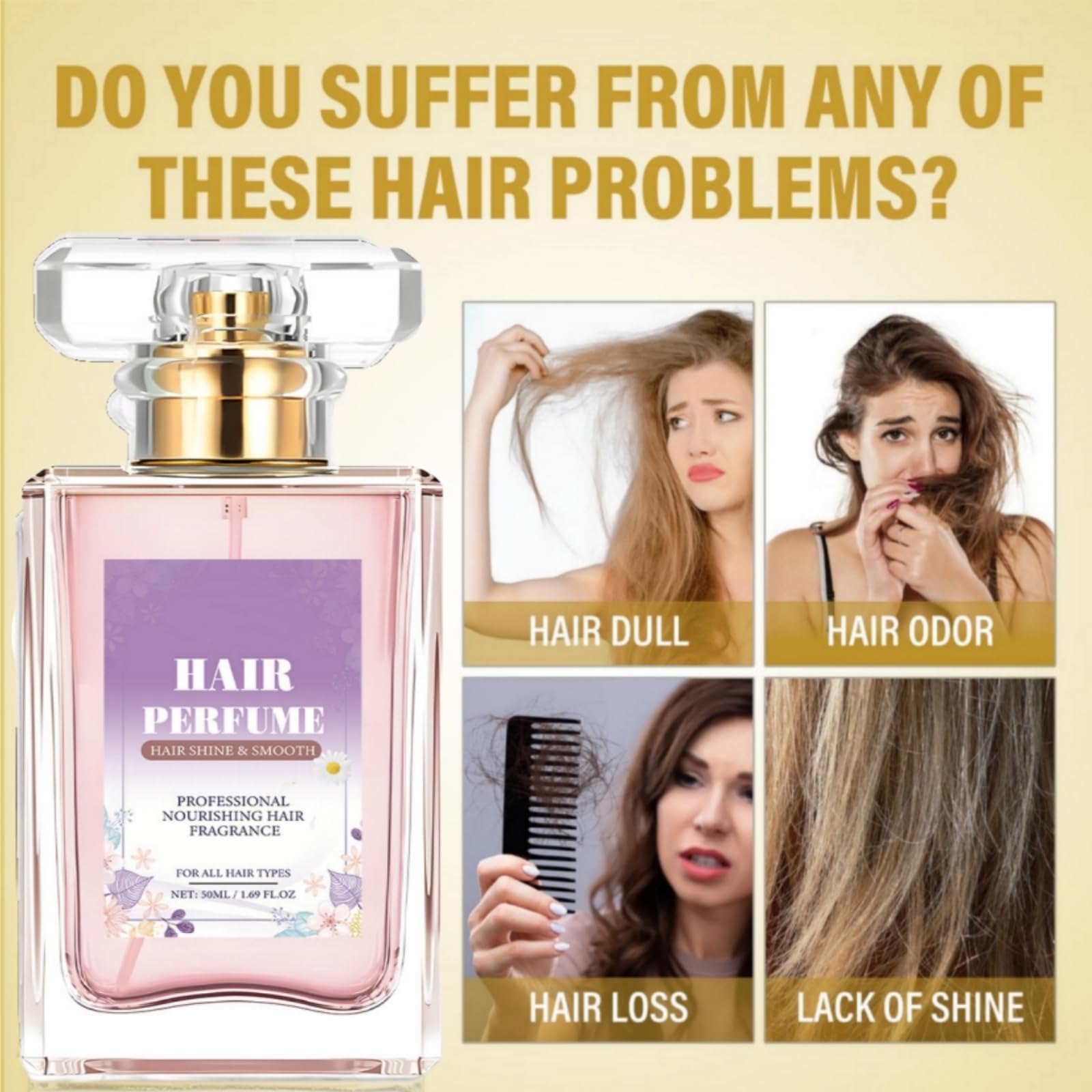 **Pheromone Hair Perfume & Essential Oil Mist for Women - Moisturizing & Nourishing Dry, Damaged Hair - Anti-Frizz Treatment for Smooth, Healthy Hair - Perfect for Daily Styling & Special Occasions (1 Box)**