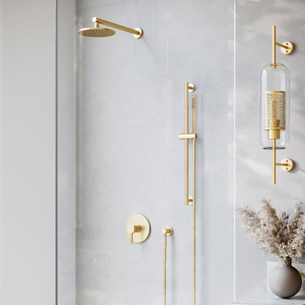 ZLINE El Dorado Rainfall Shower System in Polished Gold - Luxury Bathroom Fixture with Adjustable Showerhead for Spa-Like Experience (Perfect for Master Bathrooms & Home Renovations)