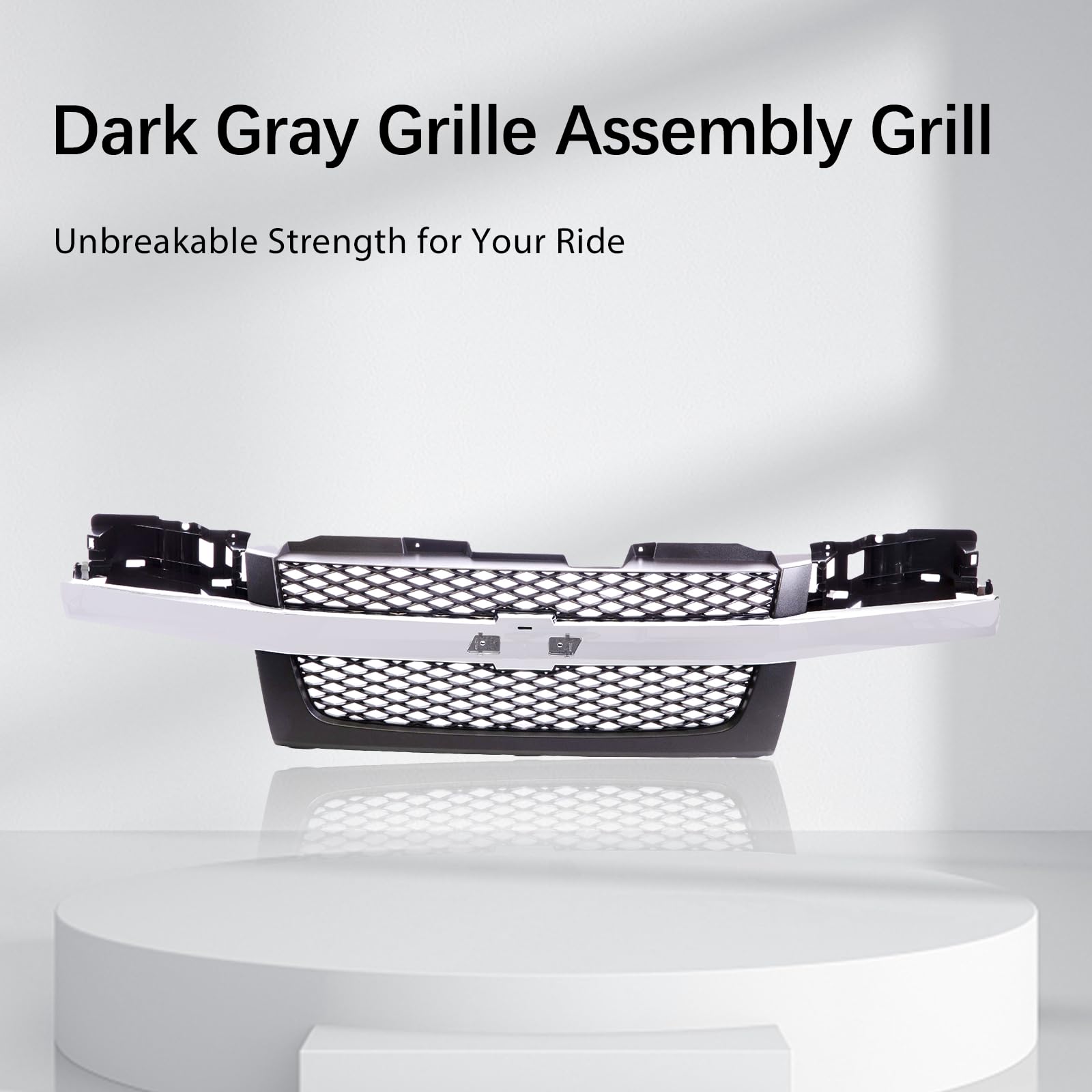 Dark Gray Front Grille with Chrome Center Bar for 2004-2012 Chevy Colorado | GM1200518 | CarPartsDepot | Upgrade Your Truck's Style & Protection