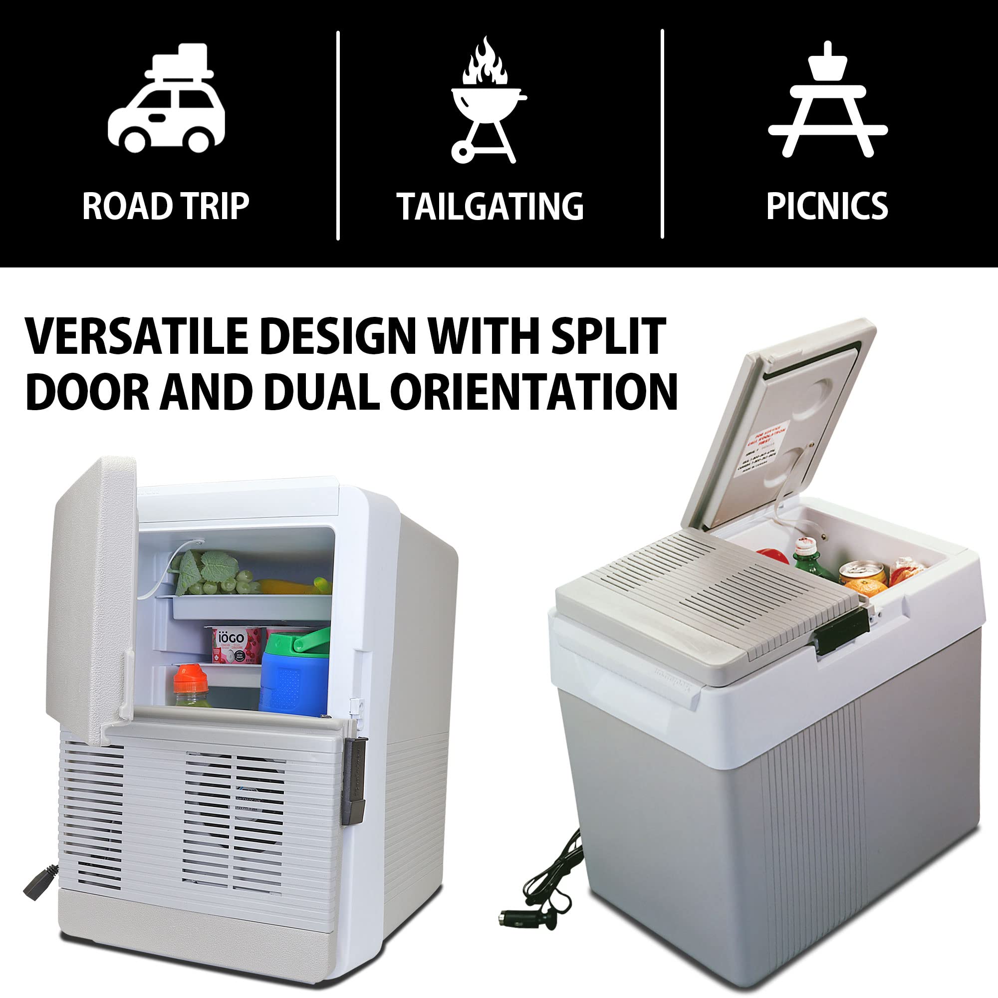 Koolatron 33 Quart Portable Electric Cooler & Warmer - 12V Car Refrigerator for Camping, Travel, Road Trips, Boats & Trucks | Insulated Hard-Sided Cooler for Food, Drinks & Lunch | Perfect for Outdoor Adventures, Picnics & Tailgating