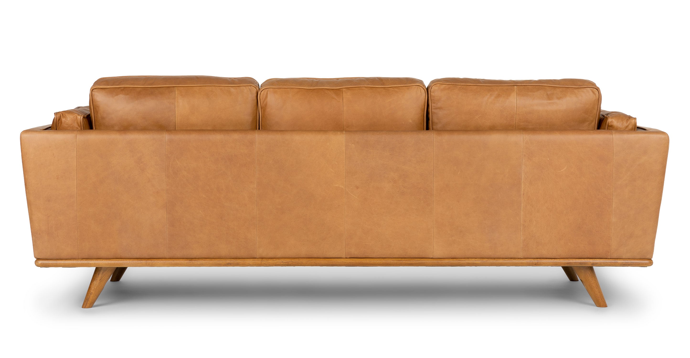 Luxury Tan Finish Leather Sofa for Living Room - White Rock | Edmonton Furniture Store | Perfect for Modern Home & Office Decor