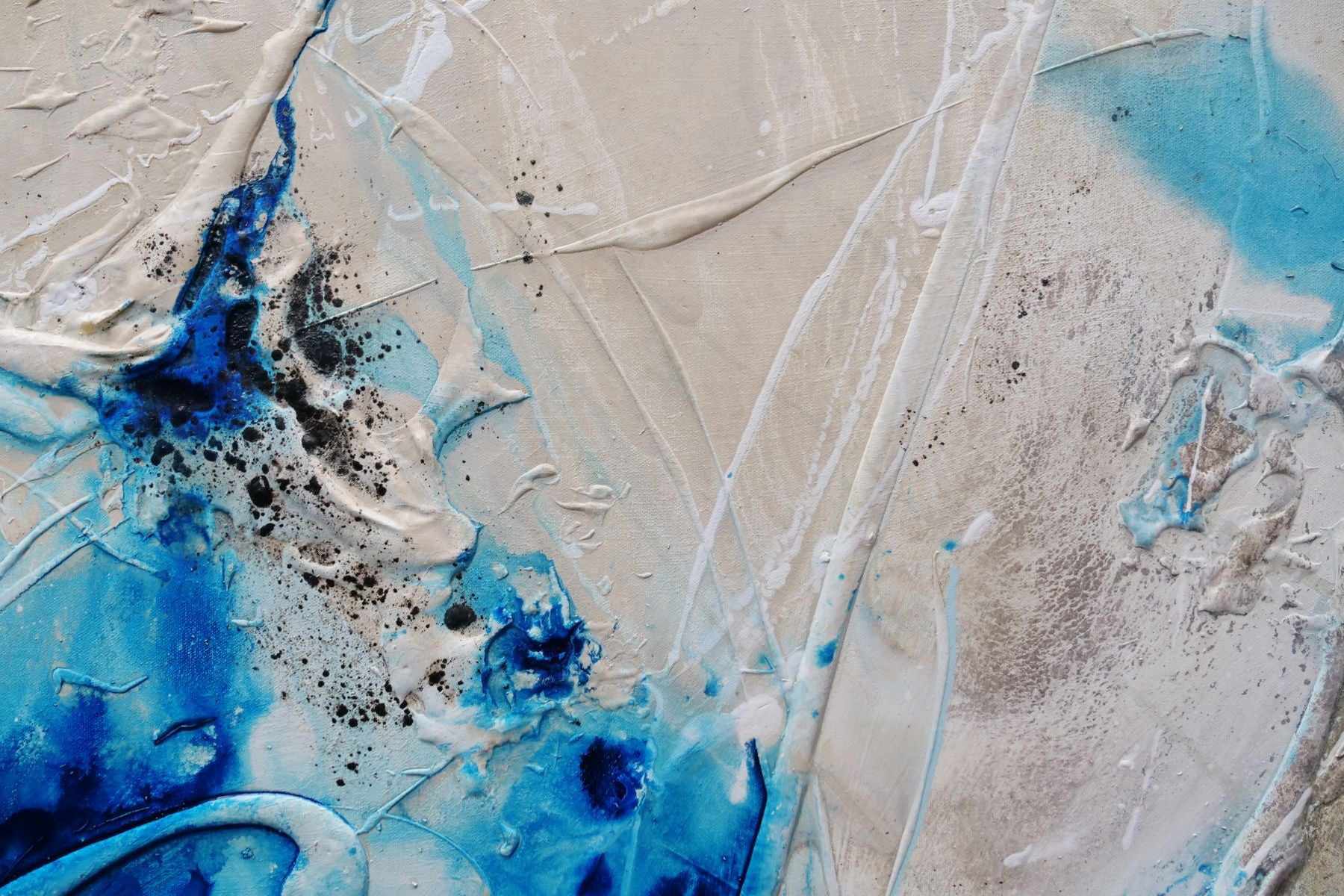 Midnight Casbah 240cm x 100cm Malt Blue Textured Abstract Canvas Art - Modern Wall Decor for Living Room, Bedroom & Office