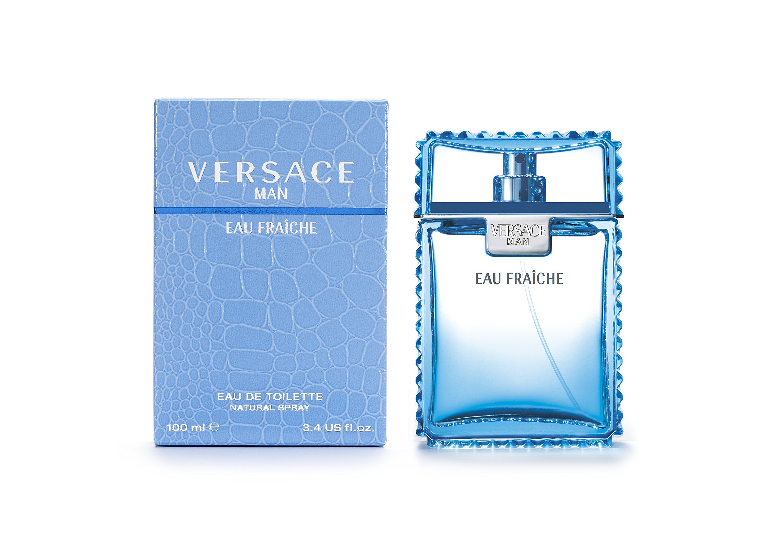 Versace Yellow Diamond Eau de Toilette Spray for Women 3.0 oz & Man Eau Fraiche EDT Spray for Men 3.4 oz - Luxury Fragrance Gift Set for Date Night, Anniversary & Special Occasions