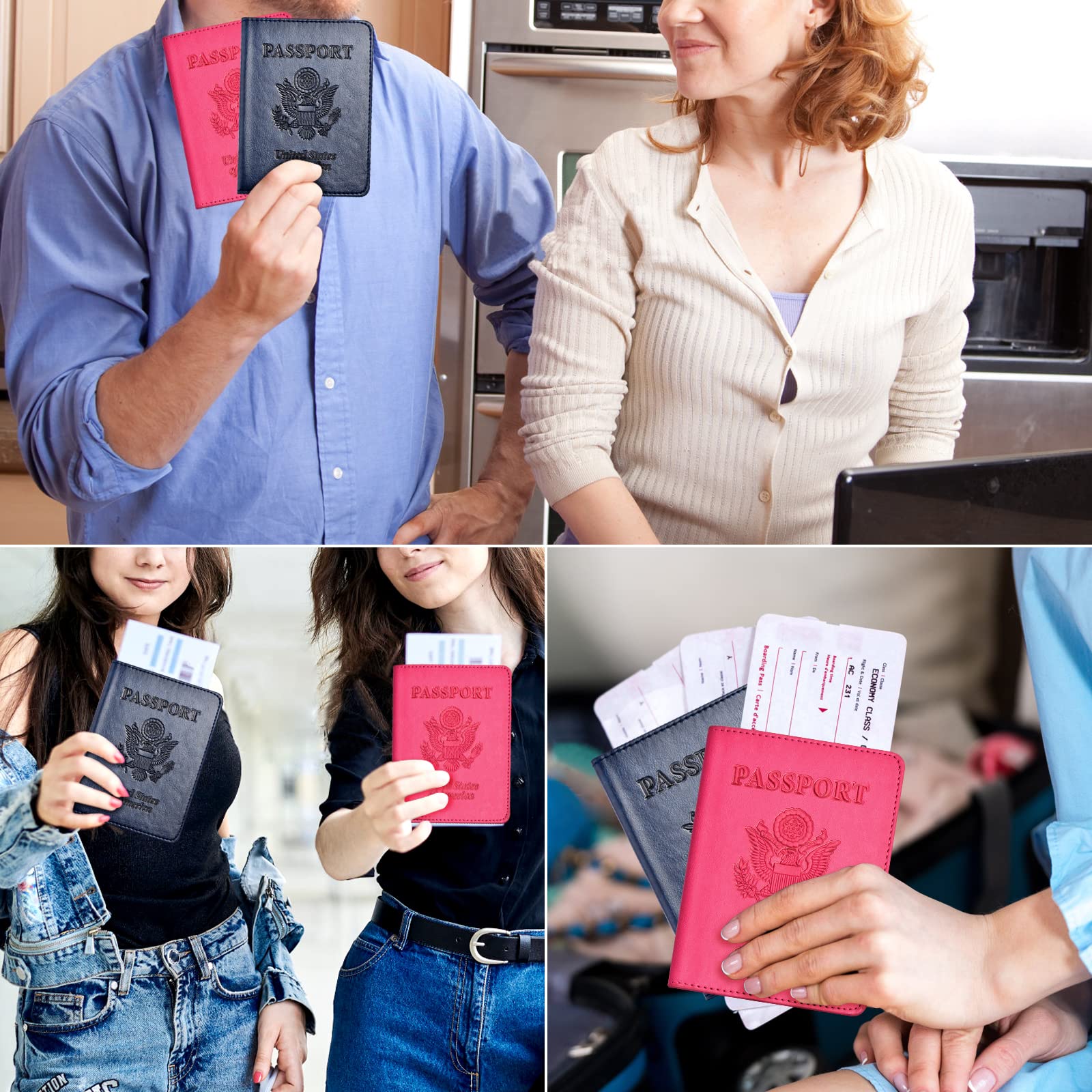 Eoehro 2-Pack RFID Blocking Passport Holder & Travel Wallet - Secure Leather Cover Case for Women and Men | Perfect for International Travel, Vacations & Business Trips
