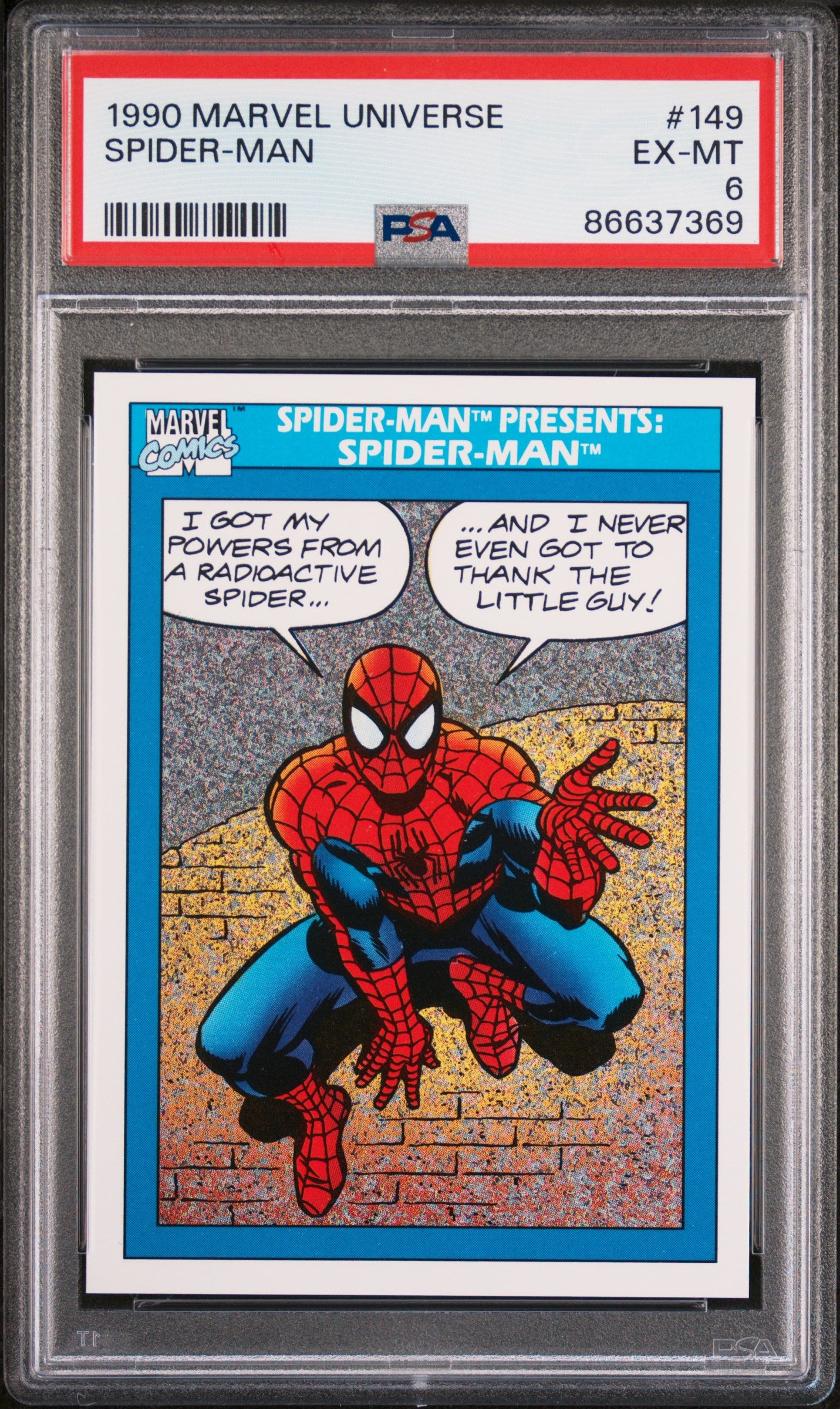 1990 Marvel Universe Spider-Man #149 PSA 6 Graded Comic Book - Collectible for Superhero Fans & Comic Book Enthusiasts | Perfect for Display, Investment & Gifting