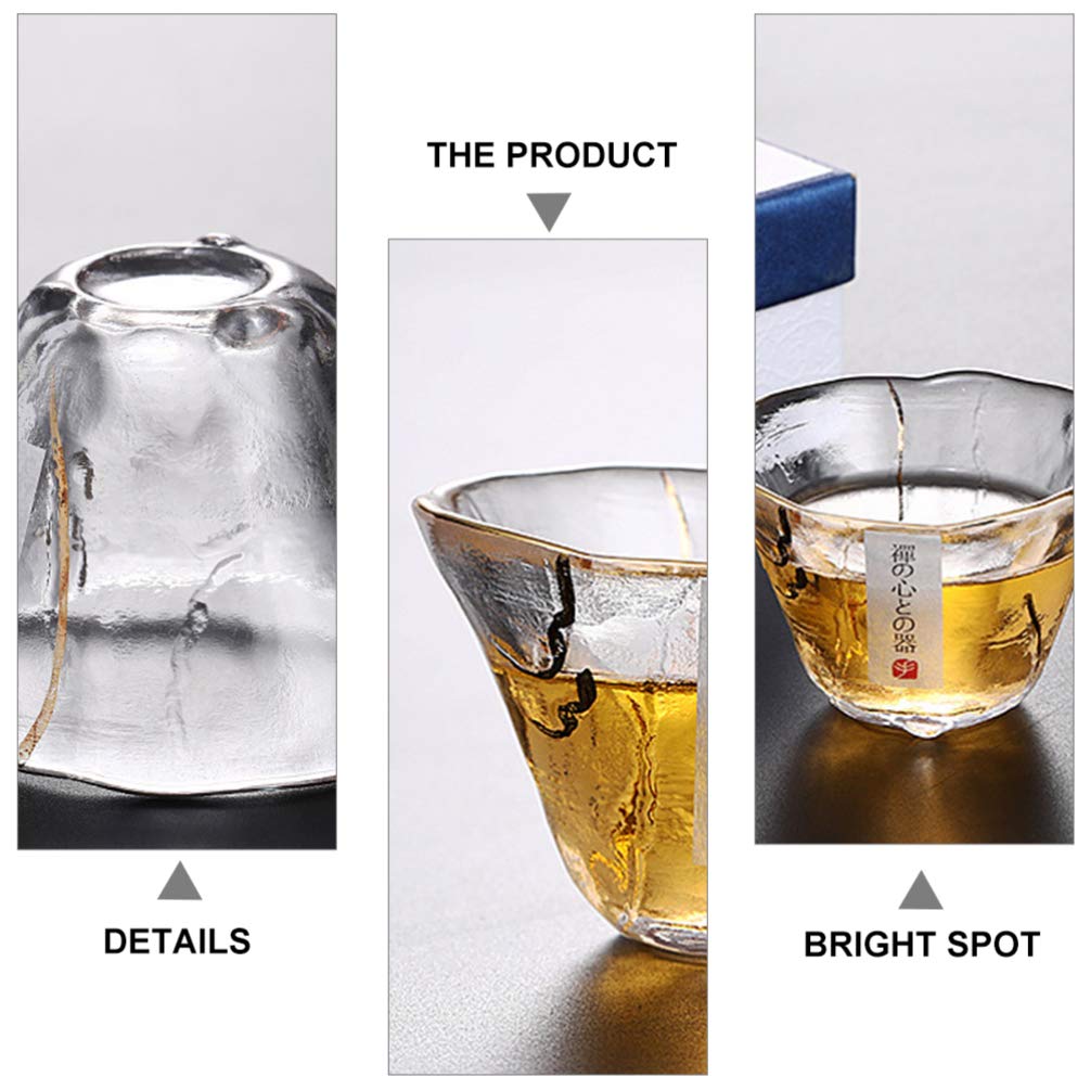 Premium Japanese Glass Sake Cups Set - 4pcs 70ml Traditional Hot Sake Glasses for Tea, Wine & Water - Perfect for Home Dining, Japanese Restaurants & Gift Giving