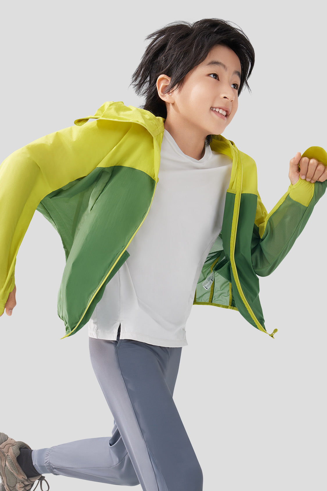 Kids' Lightweight Packable Sun Protection Jacket UPF50+ - Waterproof Windproof Hooded Jacket for Outdoor Activities, Beach, Hiking & Travel