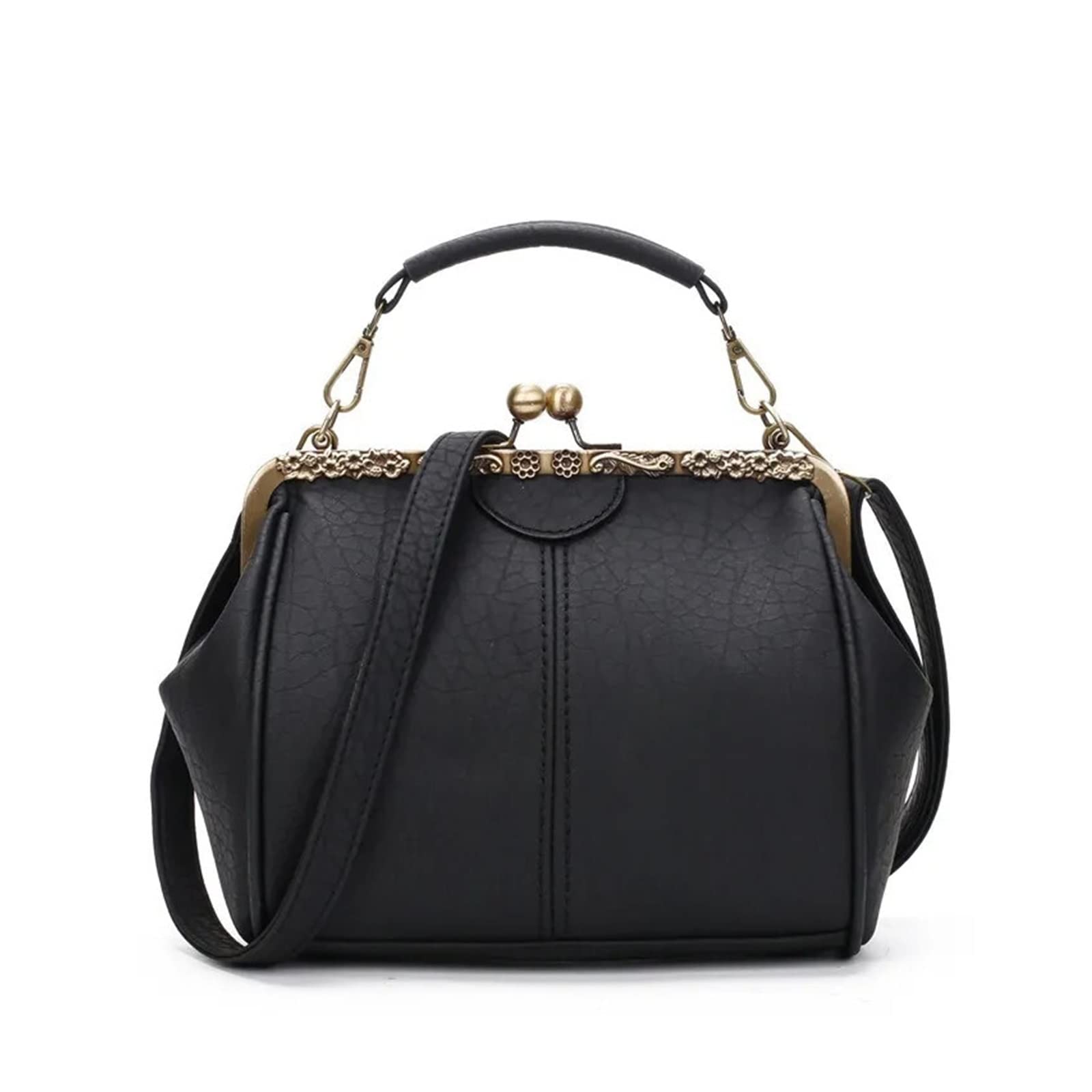 Vintage Women's Shoulder Bag - PU Leather Crossbody Messenger Purse & Clutch Handbag for Ladies (Black) | Perfect for Work, Travel & Everyday Use