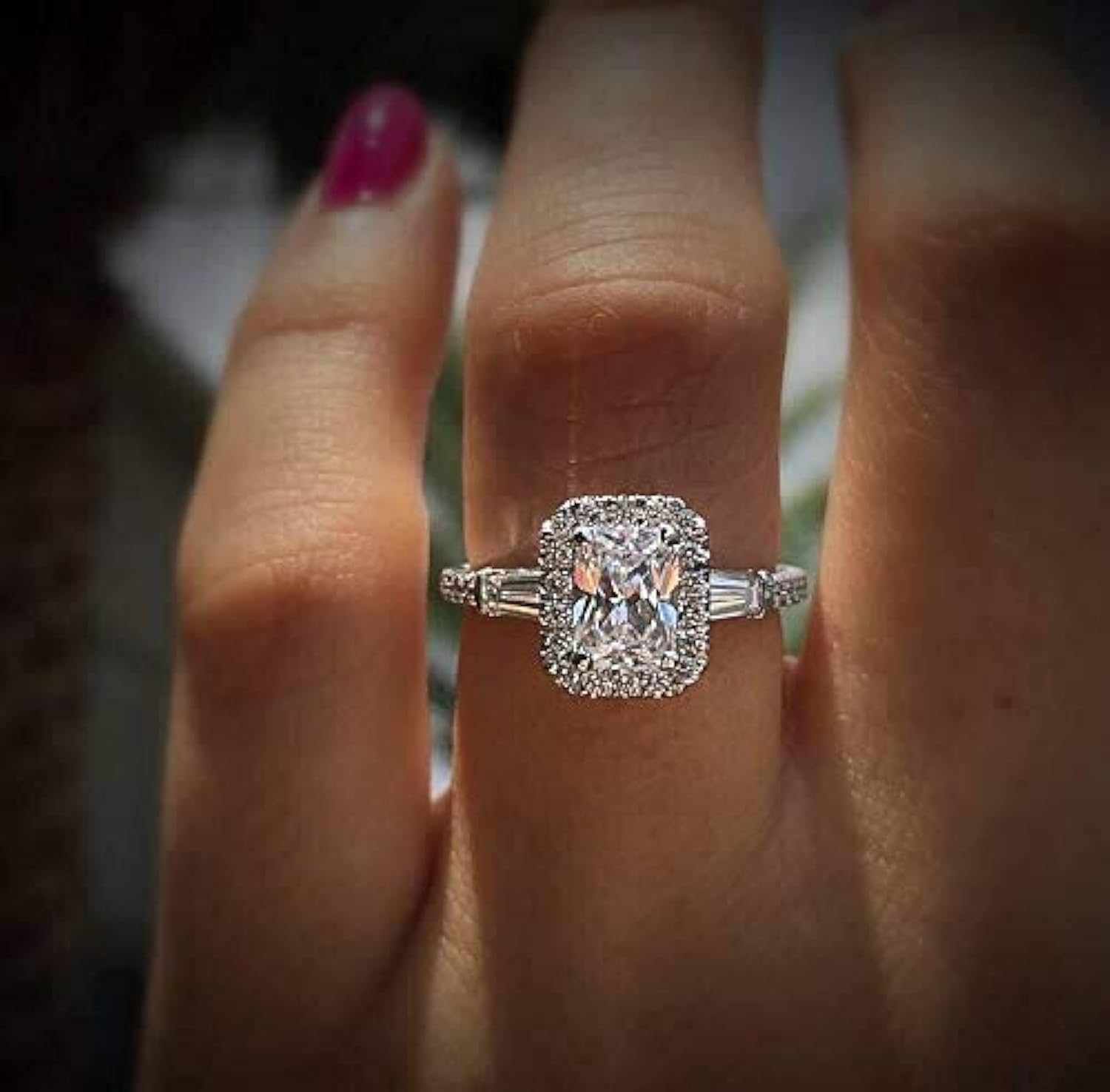 Elegant Solitaire Engagement Ring for Women - 18k Gold Plated Square Cubic Zirconia Ring | Perfect for Proposals, Anniversaries & Special Occasions
