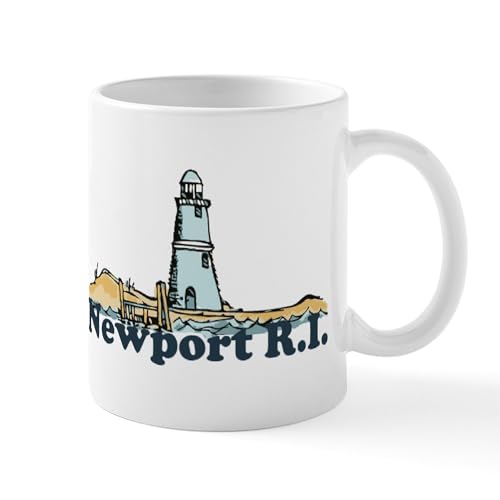 White - Newport Beach RI Lighthouse Design Mug