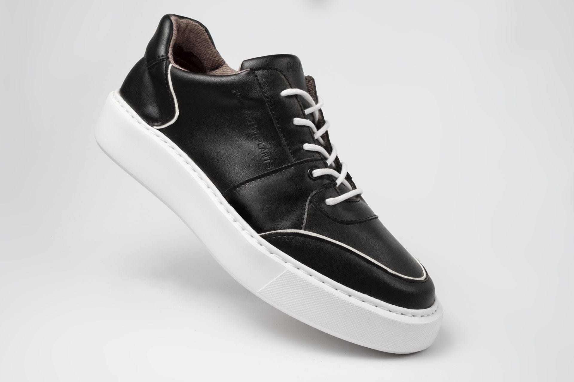 Emi Women's Vegan Leather Sneakers - Comfortable Black & White Casual Shoes for Walking, Work & Everyday Wear