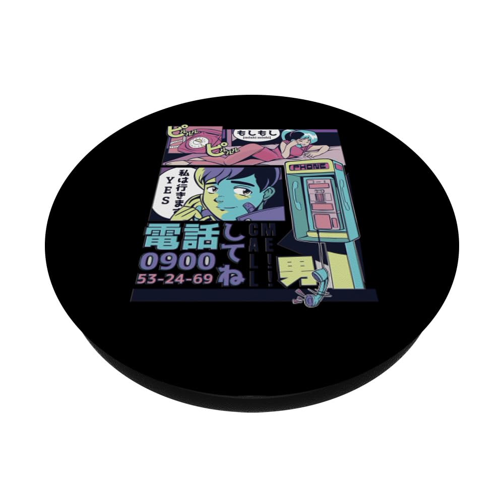 Anime Vaporwave Japanese PopSockets - Anime Merchandise & PopGrip for Phone - Perfect for Anime Fans, Gaming Setups & Kawaii Aesthetic