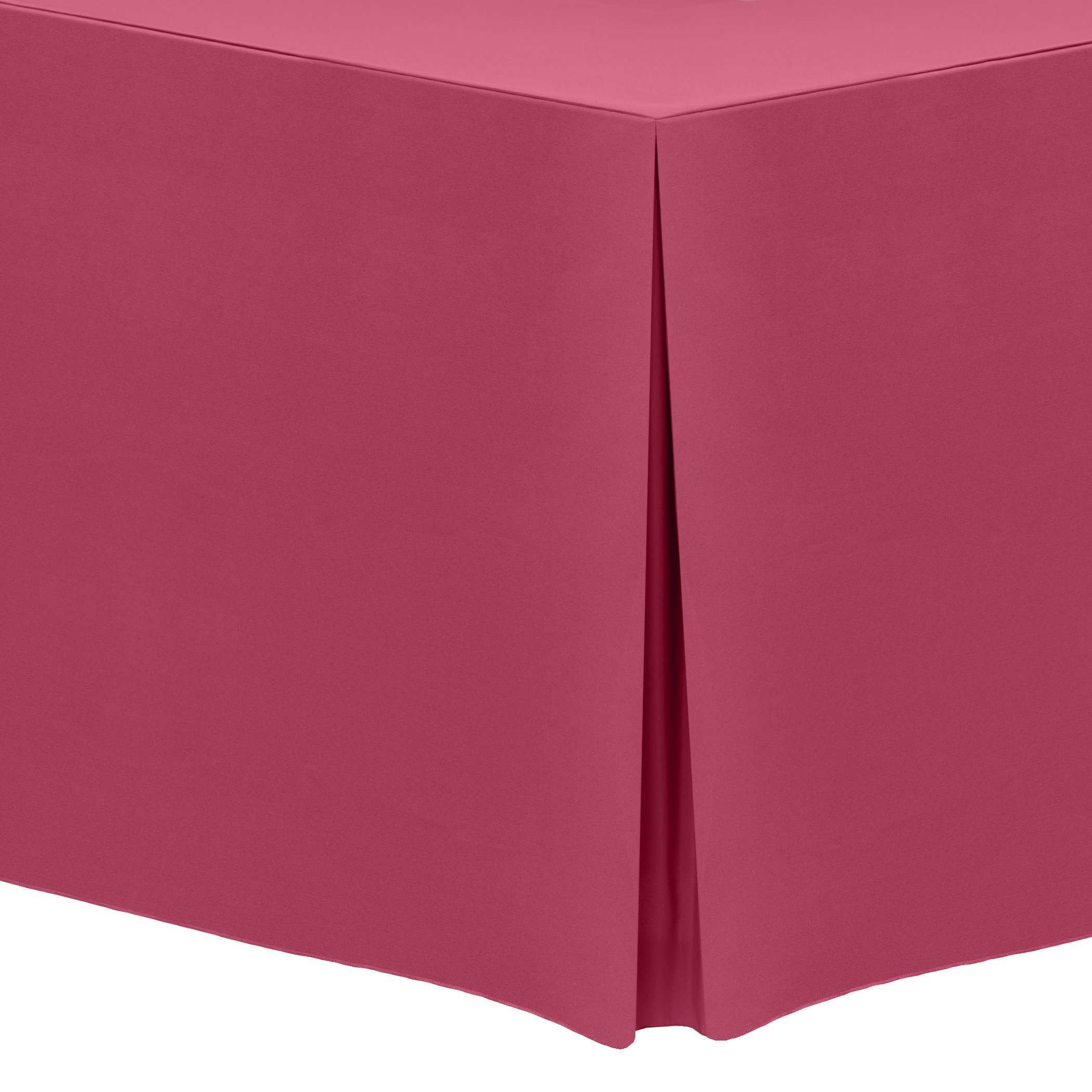Ultimate Textile - 3 Pack 6 ft. Fitted Polyester Tablecloth for 30 x 72-Inch Rectangular Tables - Hot Pink - Perfect for Parties, Weddings & Dining Events