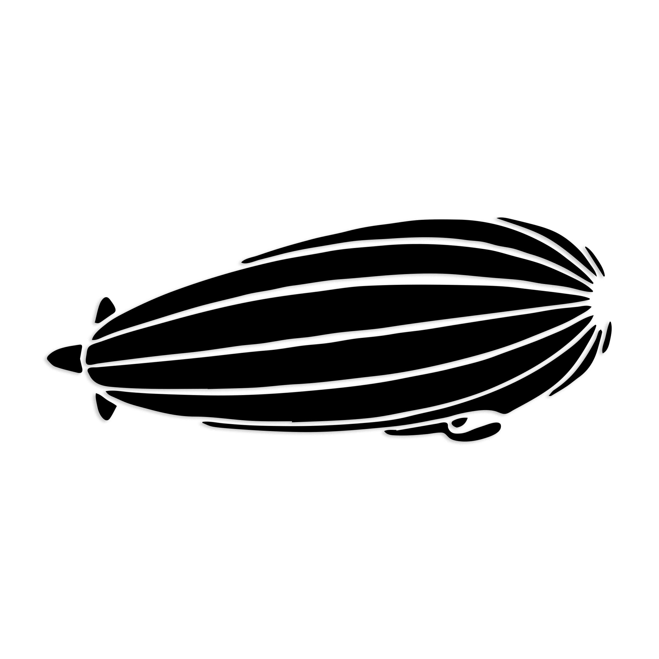 5-Inch Black Vinyl Zeppelin Blimp Decal Sticker - Durable Aviation History Design for Cars, Laptops, Windows - Easy to Apply & Weatherproof - Perfect for Car Decoration, Laptop Customization & Home Decor