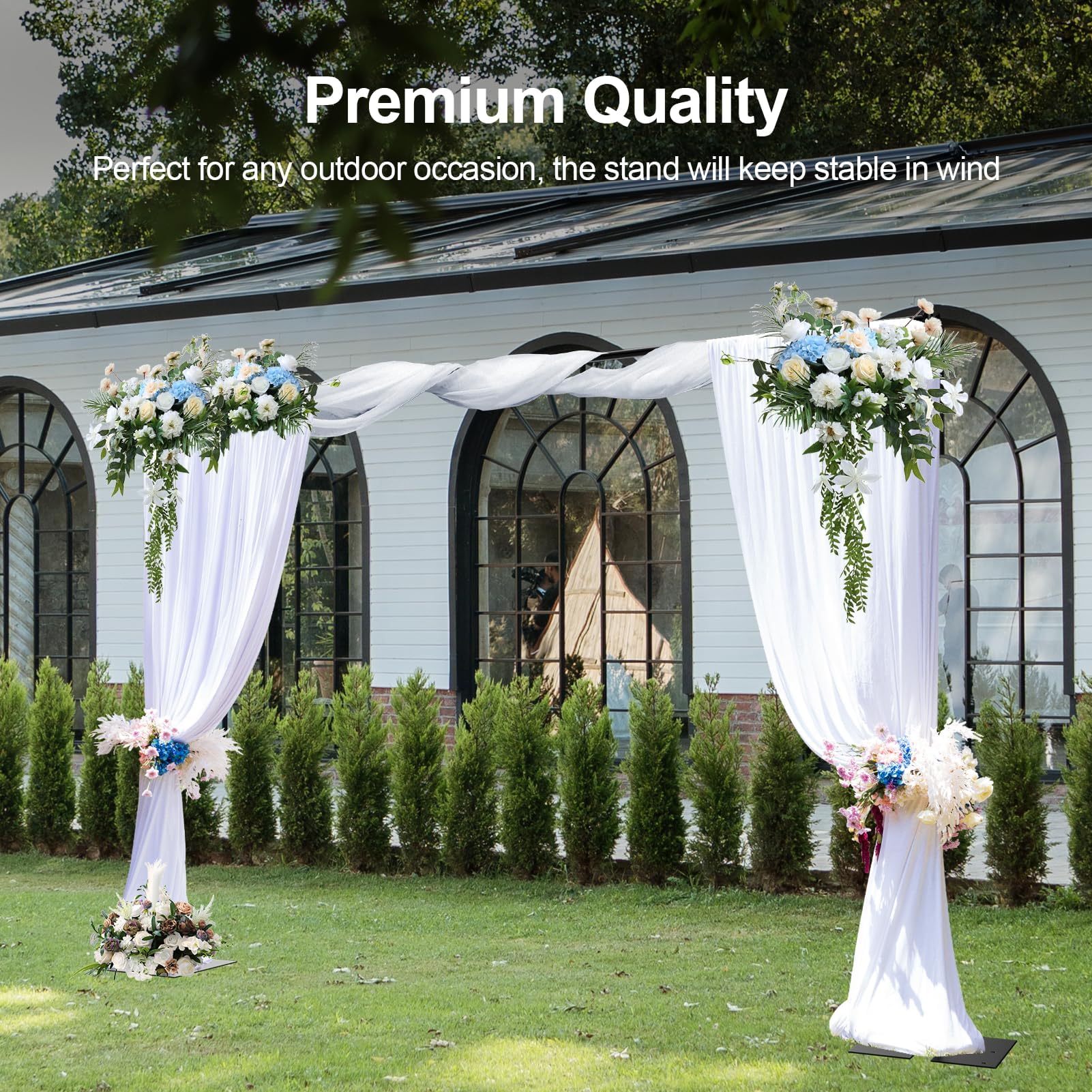 EMART 10x12ft Pipe and Drape Backdrop Stand Kit - Heavy Duty Adjustable Photography Background Support System with Metal Steel Base for Wedding, Party, Studio - Perfect for Photo Booths, Video Shoots & Event Decorations
