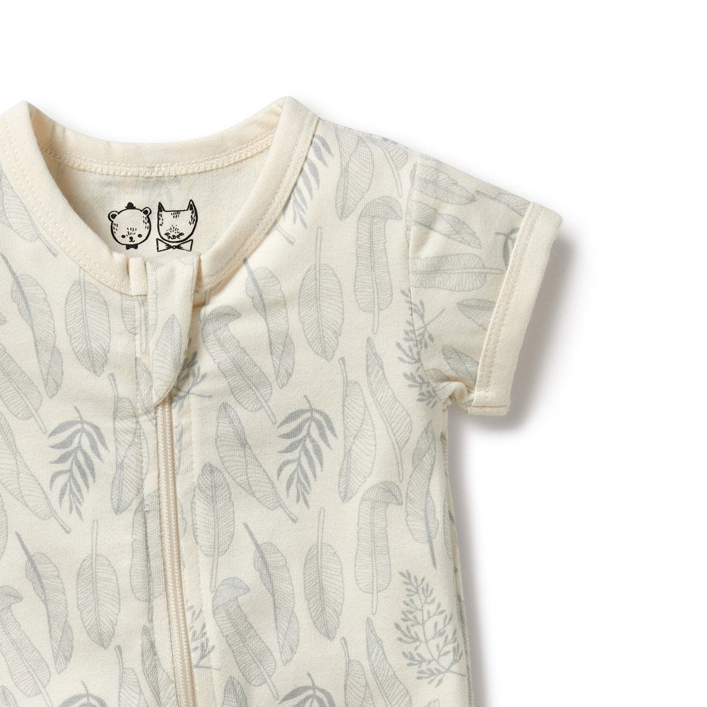 New Leaf Organic Cotton Boyleg Zipsuit for Baby - Soft & Breathable One-Piece Pajamas - Perfect for Sleepwear, Playtime & Everyday Comfort