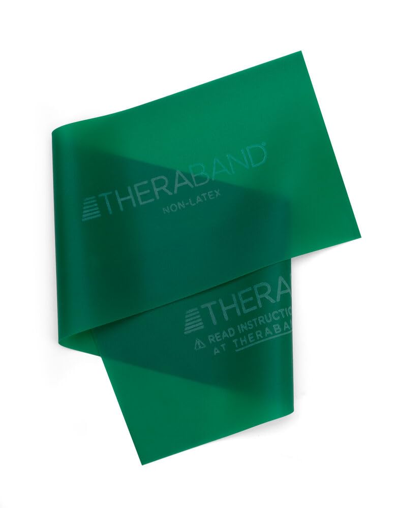 THERABAND Resistance Band 25 Yard Roll - Heavy Green Non-Latex Professional Exercise Bands for Strength Training, Physical Therapy, Pilates & Rehab - Upper & Lower Body Workouts - Level 4 with Dispenser Box - Perfect for Home Gym, Physical Therapy Clinics & Fitness Studios