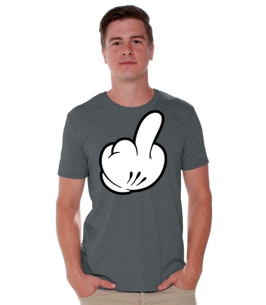 Awkwardstyles Poke Cartoon Finger T-Shirt - Vulgar Rude Humor Graphic Tee with Free Bookmark - Funny Gift for Men & Women - Perfect for Parties, Pranks and Casual Wear