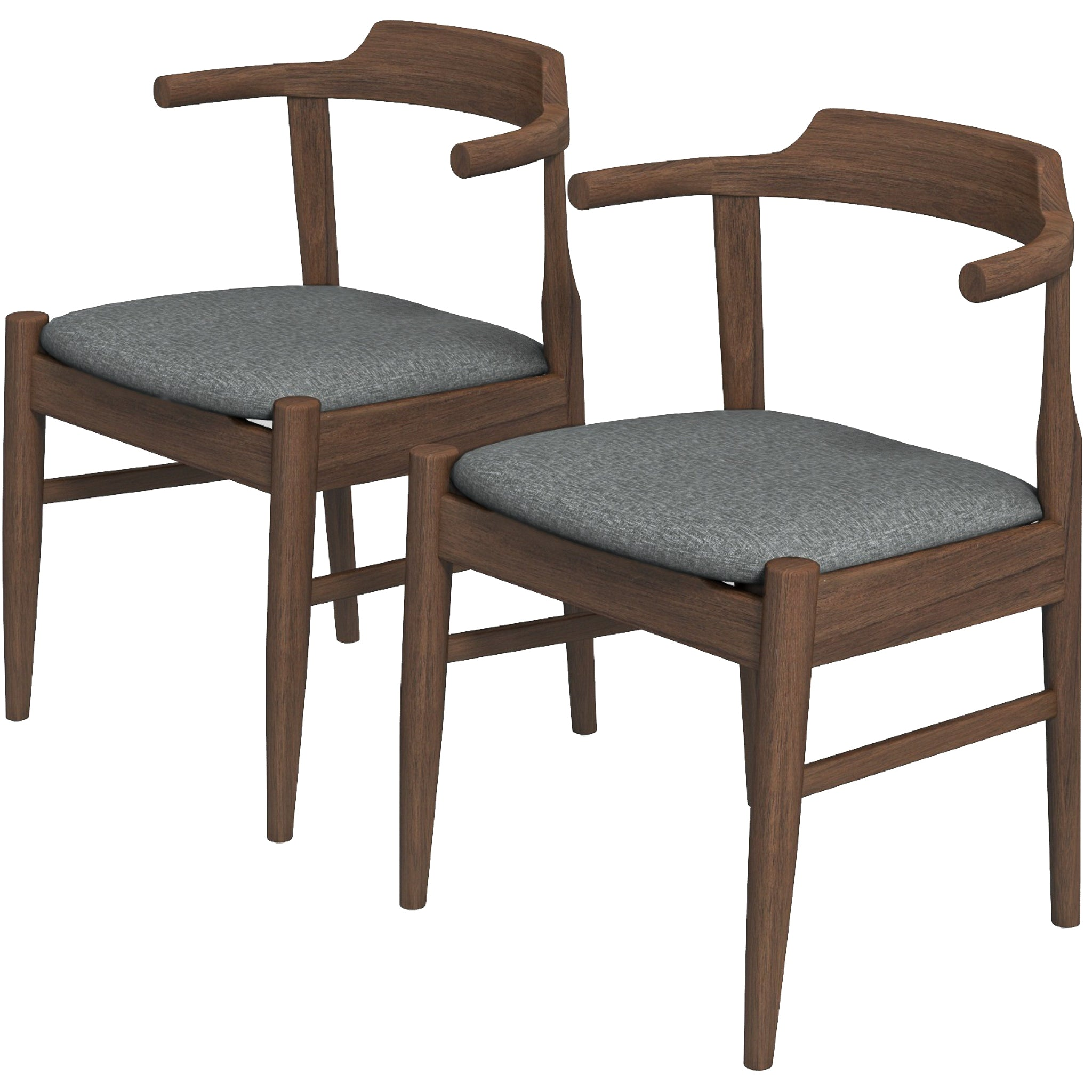 Daisy Gray Fabric Dining Chairs (Set of 2) - Modern Upholstered Side Chairs for Kitchen, Dining Room, and Breakfast Nook - Comfortable & Stylish Seating for Home Decor