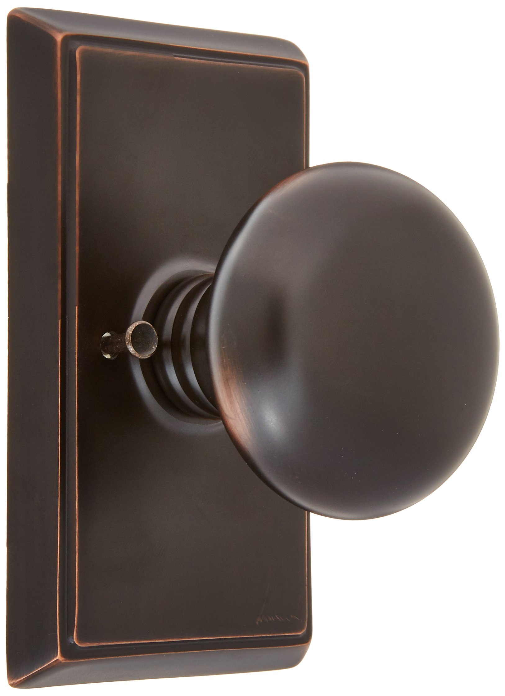 Providence Privacy Door Set with Round Brass Knobs in Oil Rubbed Bronze Finish - Perfect for Bedrooms, Bathrooms & Home Offices
