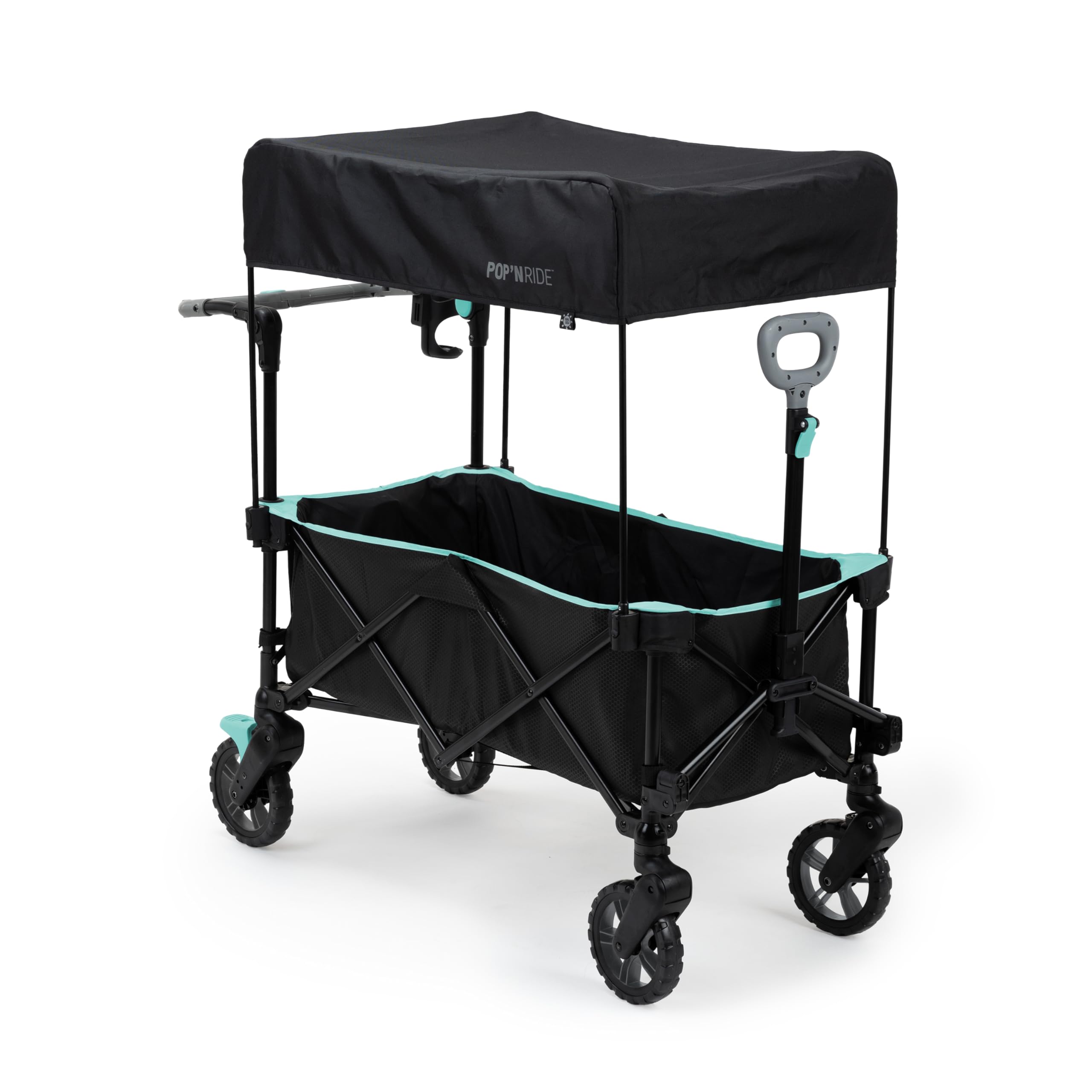 Ingenuity Pop 'N Ride Lightweight Stroller Wagon for 2 Kids - Summer-Ready with Face-to-Face Seats, 3-Point Harnesses & Sun Canopy | Perfect for Beach Outings, Park Visits & Family Travel