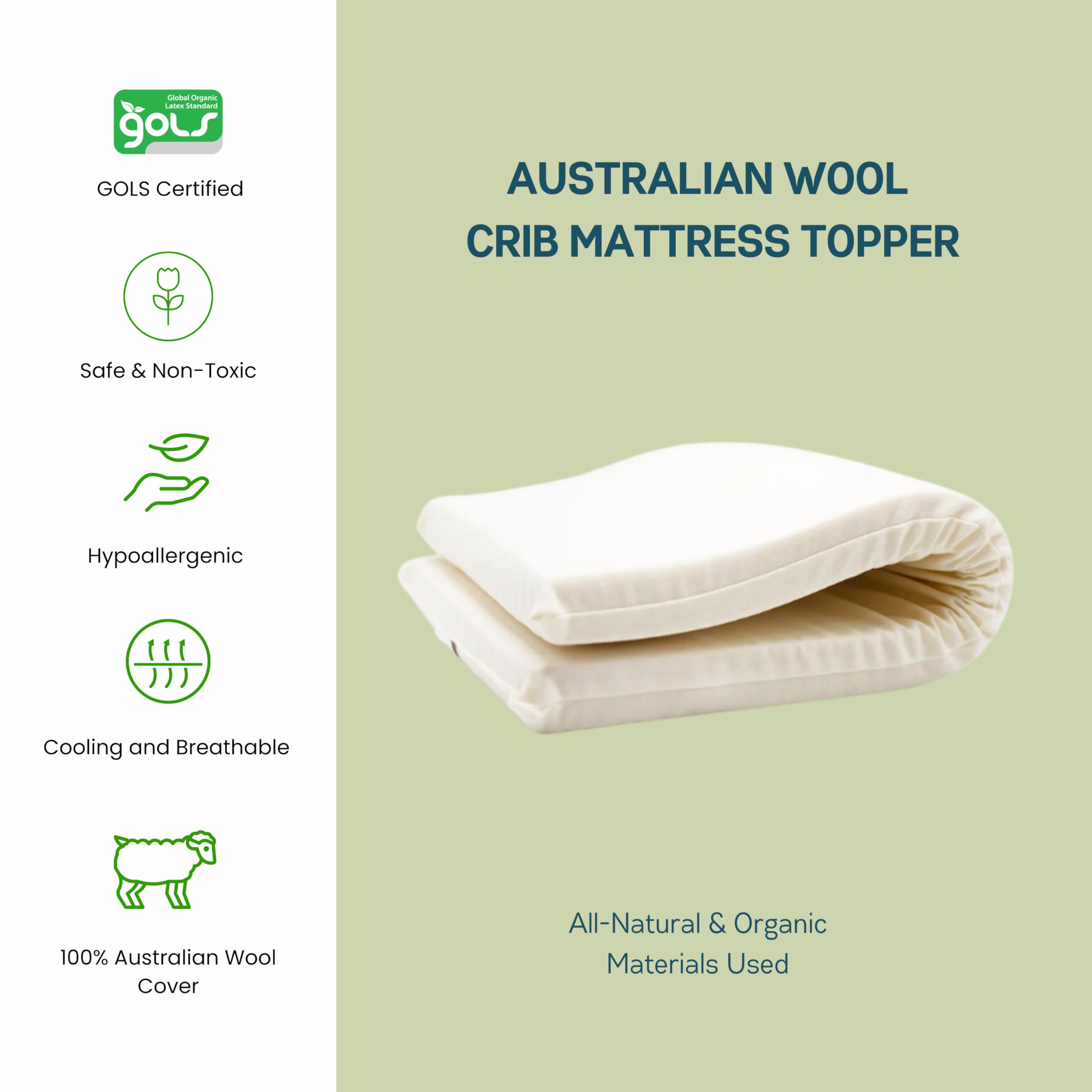 Organic Latex Baby Crib Mattress Topper 3