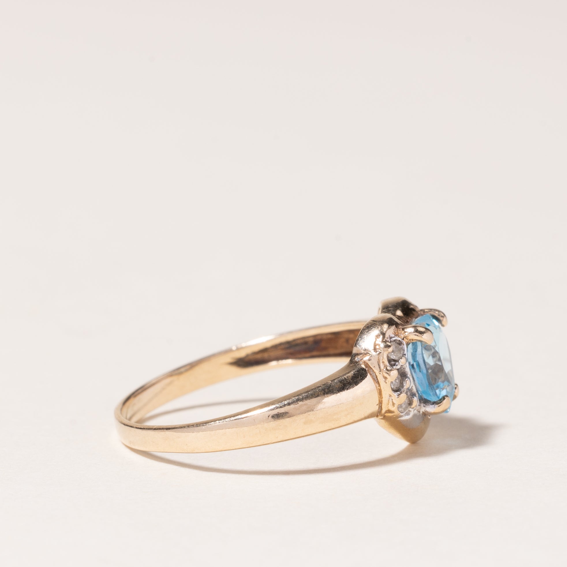 10K Yellow Gold Heart Cut Topaz & Diamond Ring - 1.15ct Natural Topaz with 0.03ctw Diamonds - Size 6 - Perfect for Valentine's Day, Anniversary & Romantic Gifts