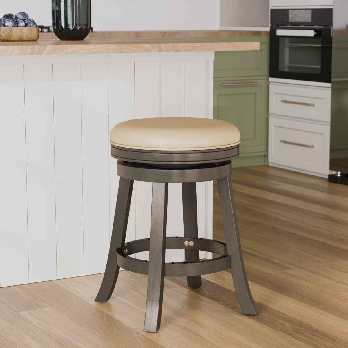 Premium Backless Fabric Swivel Stool - 24