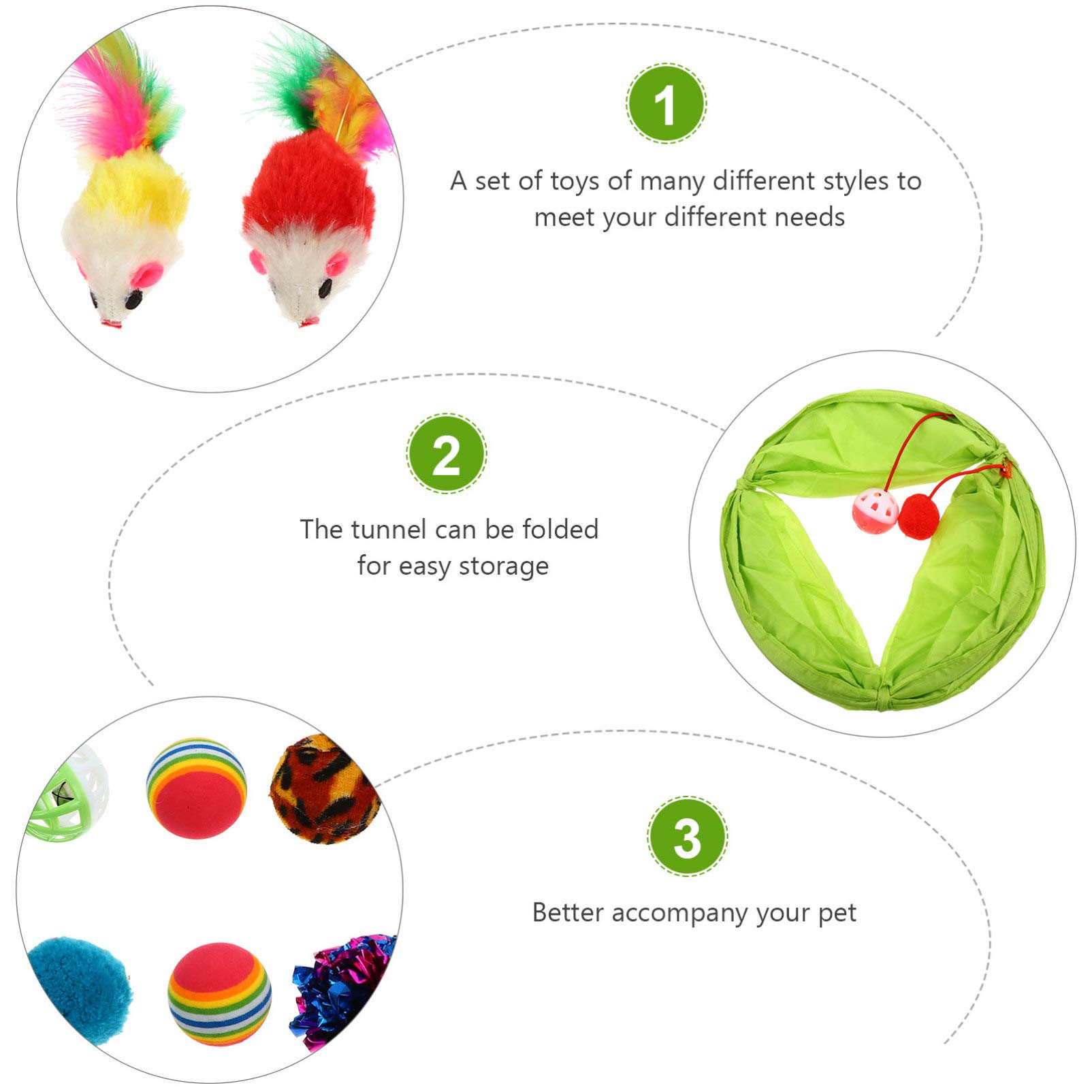 Balacoo 21-Piece Funny Cat Toy Set - Crinkle Ball, Teaser Wand & Sweat Suit for Kittens & Puppies | Interactive Play, Exercise & Stress Relief for Indoor Cats | Perfect for Playtime, Training & Bonding